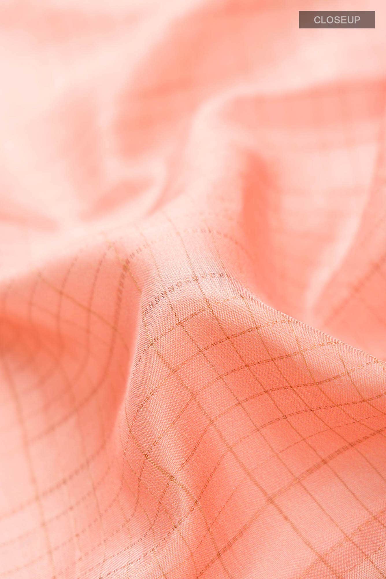 Peach Printed Silk Saree