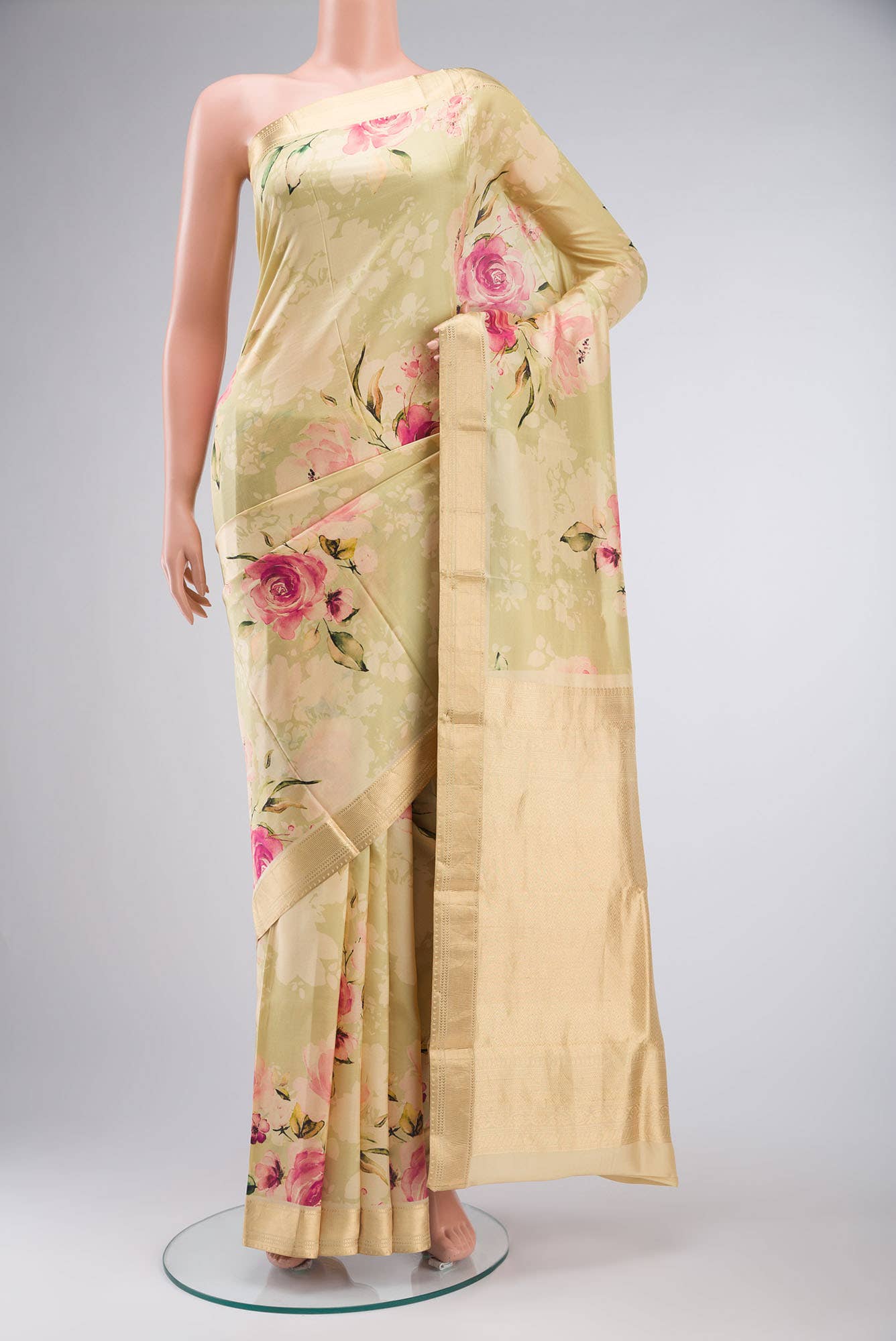 Sandal Printed Silk Saree