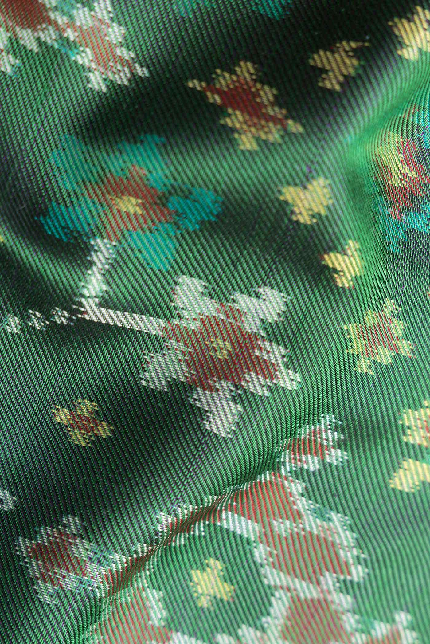 Green Dual Tone Double Ikat Saree