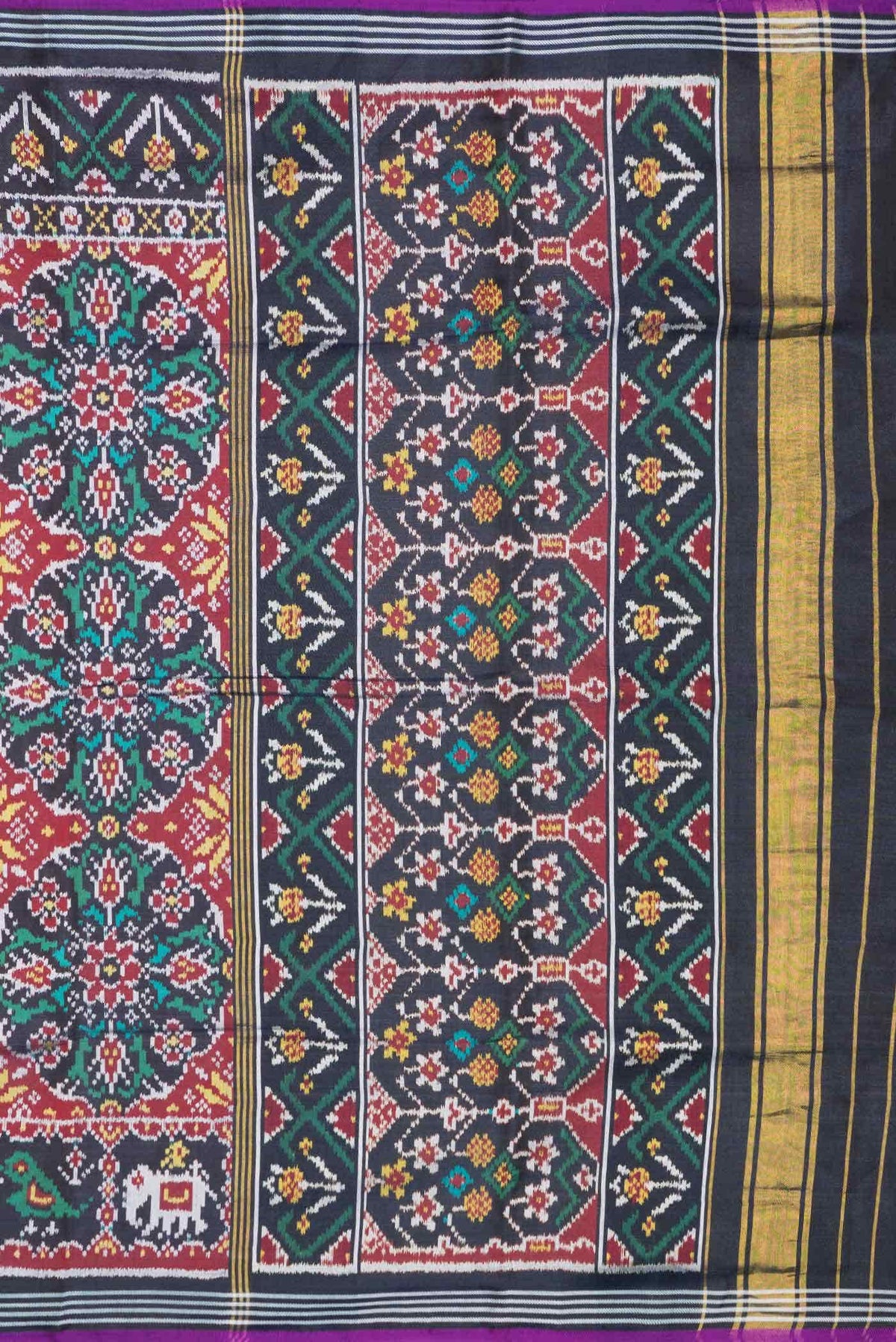 Black Double Ikat Saree