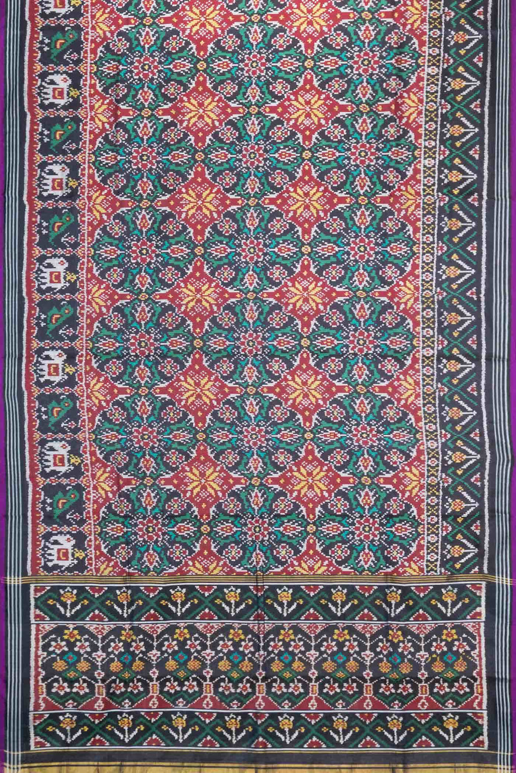 Violet Dual Tone Double Ikat Saree