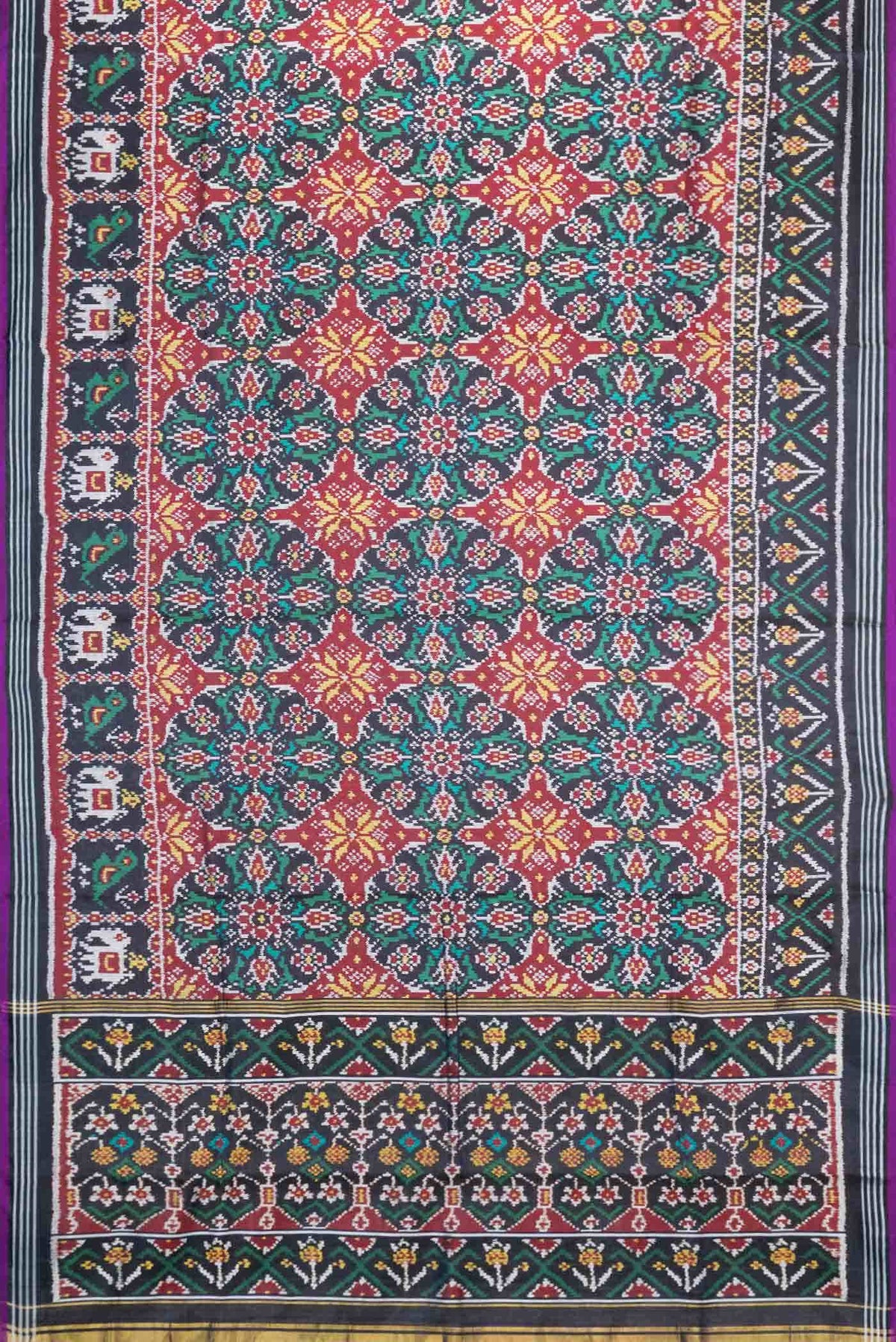 Black Double Ikat Saree