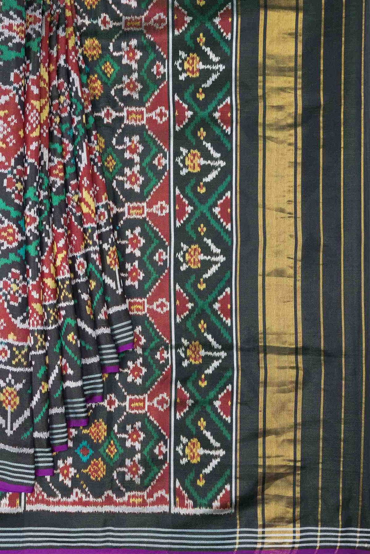 Black Double Ikat Saree