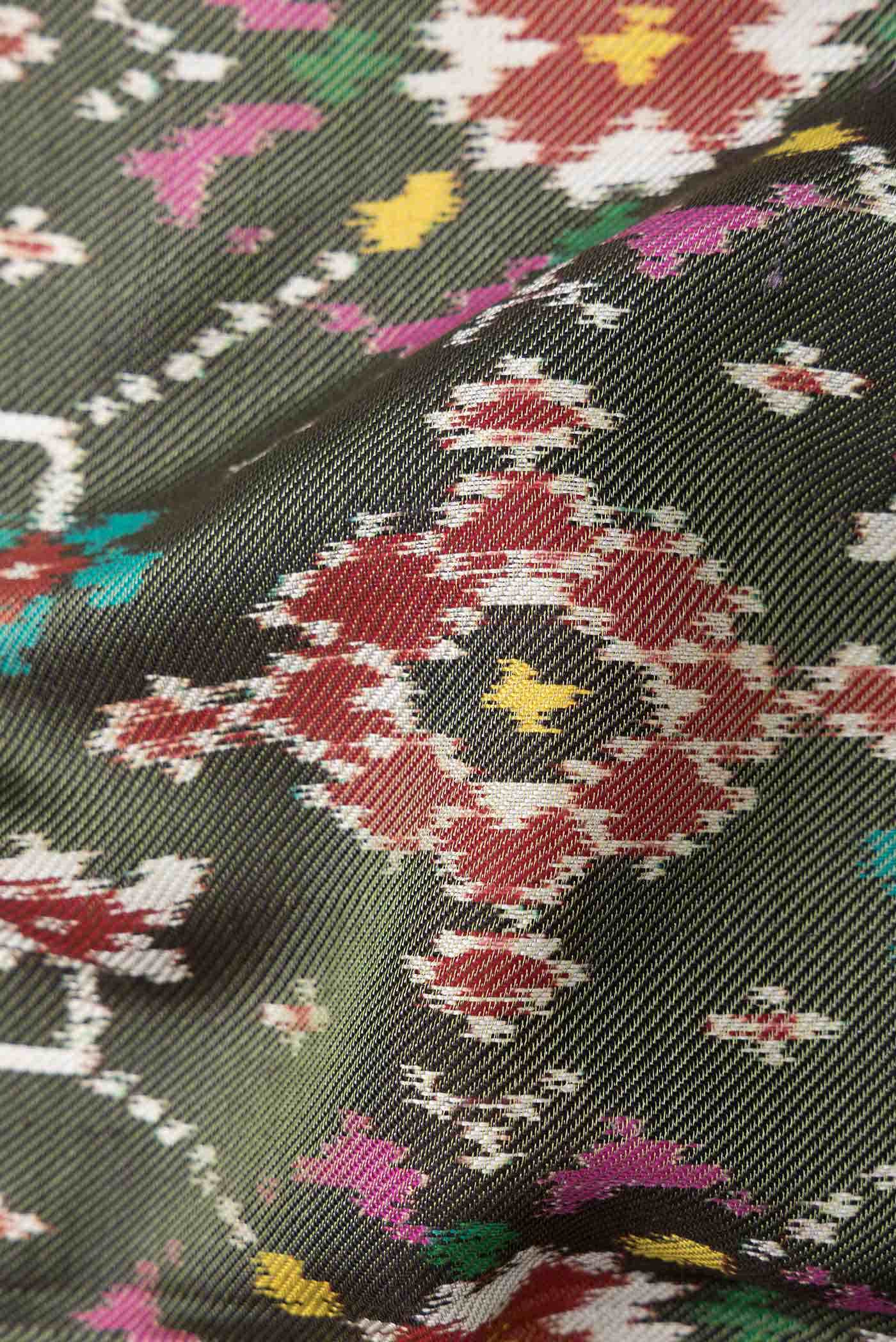 Green Dual Tone Double Ikat Saree