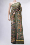 Green Dual Tone Double Ikat Saree
