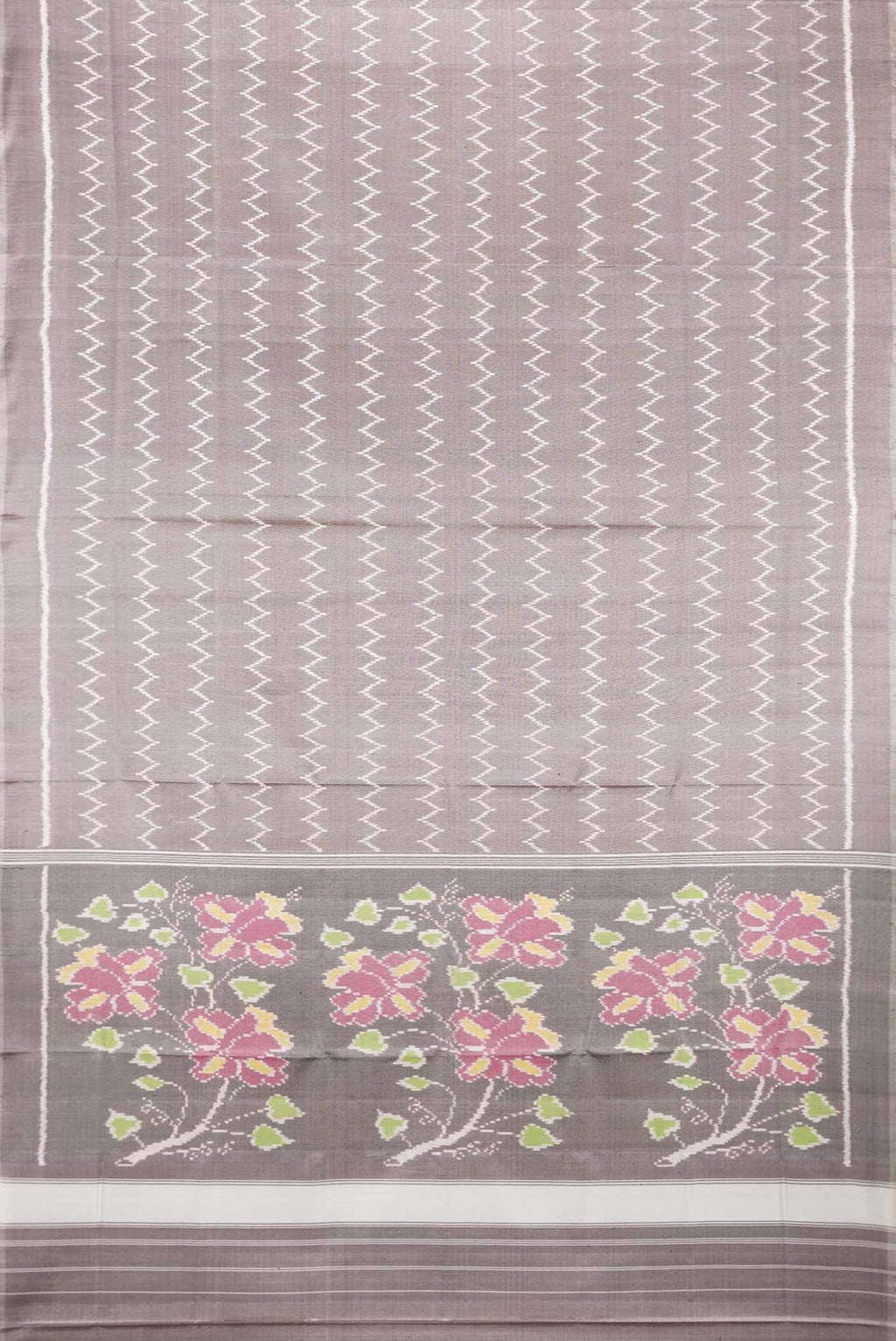 Grey Rajkot Patola Silk Saree