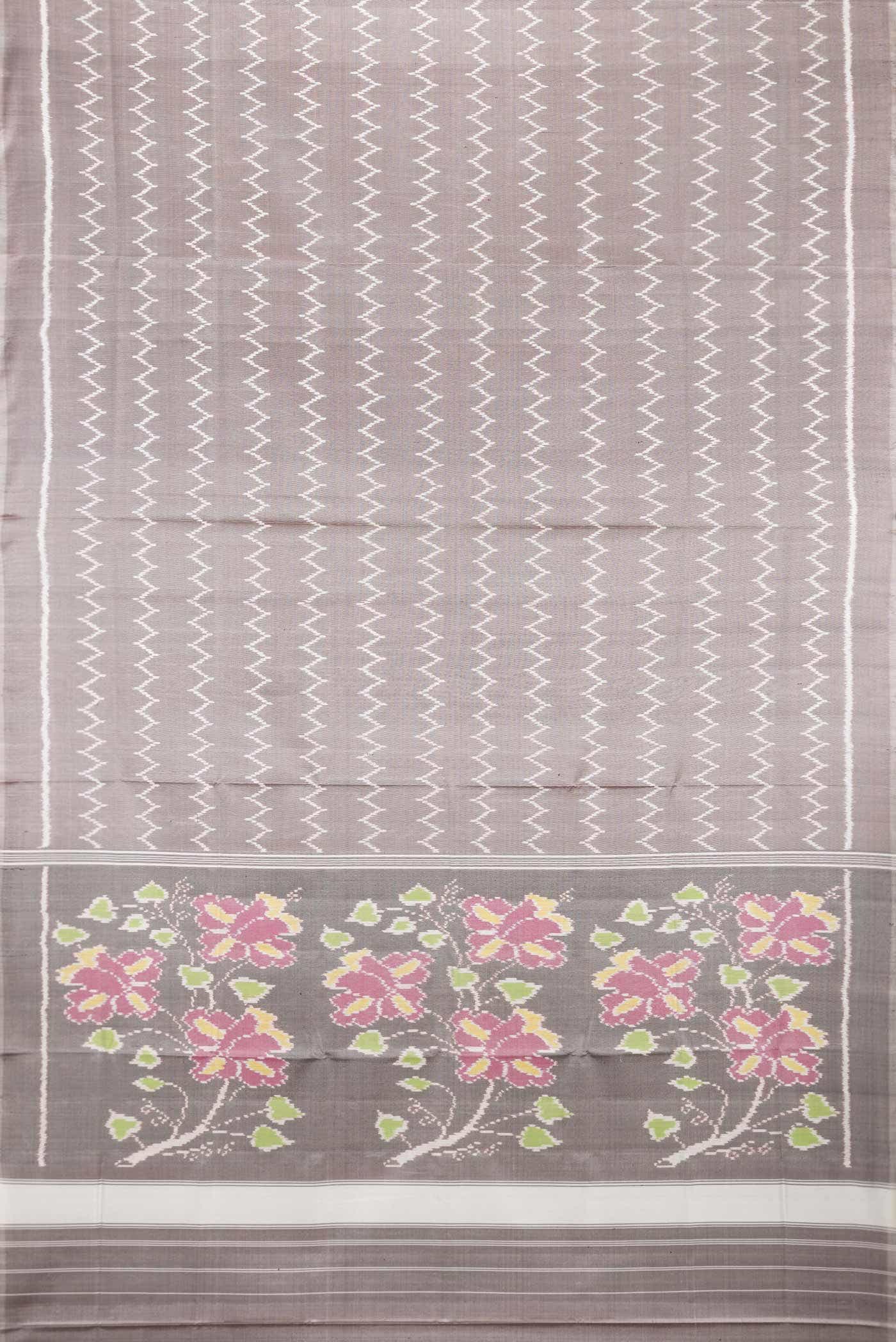 Grey Rajkot Patola Silk Saree