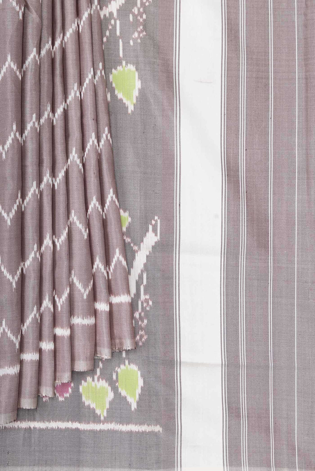 Grey Rajkot Patola Silk Saree