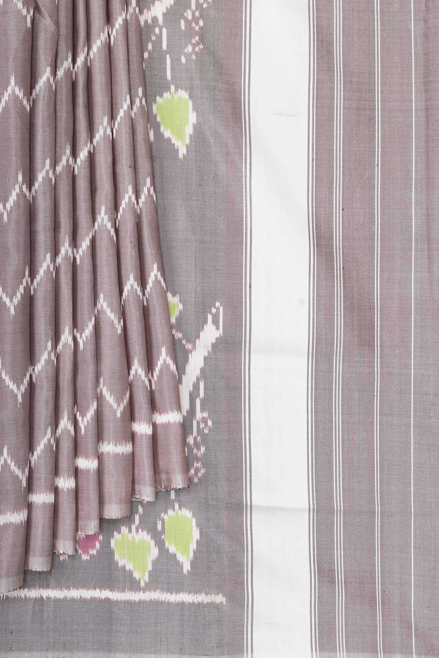 Grey Rajkot Patola Silk Saree
