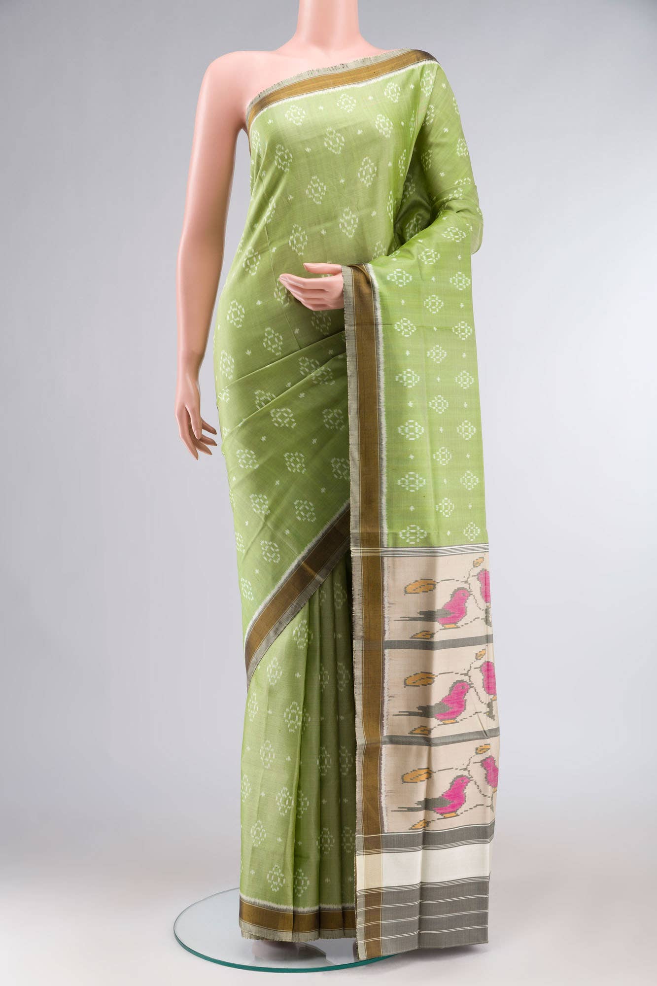 Beige Rajkot Patola Silk Saree