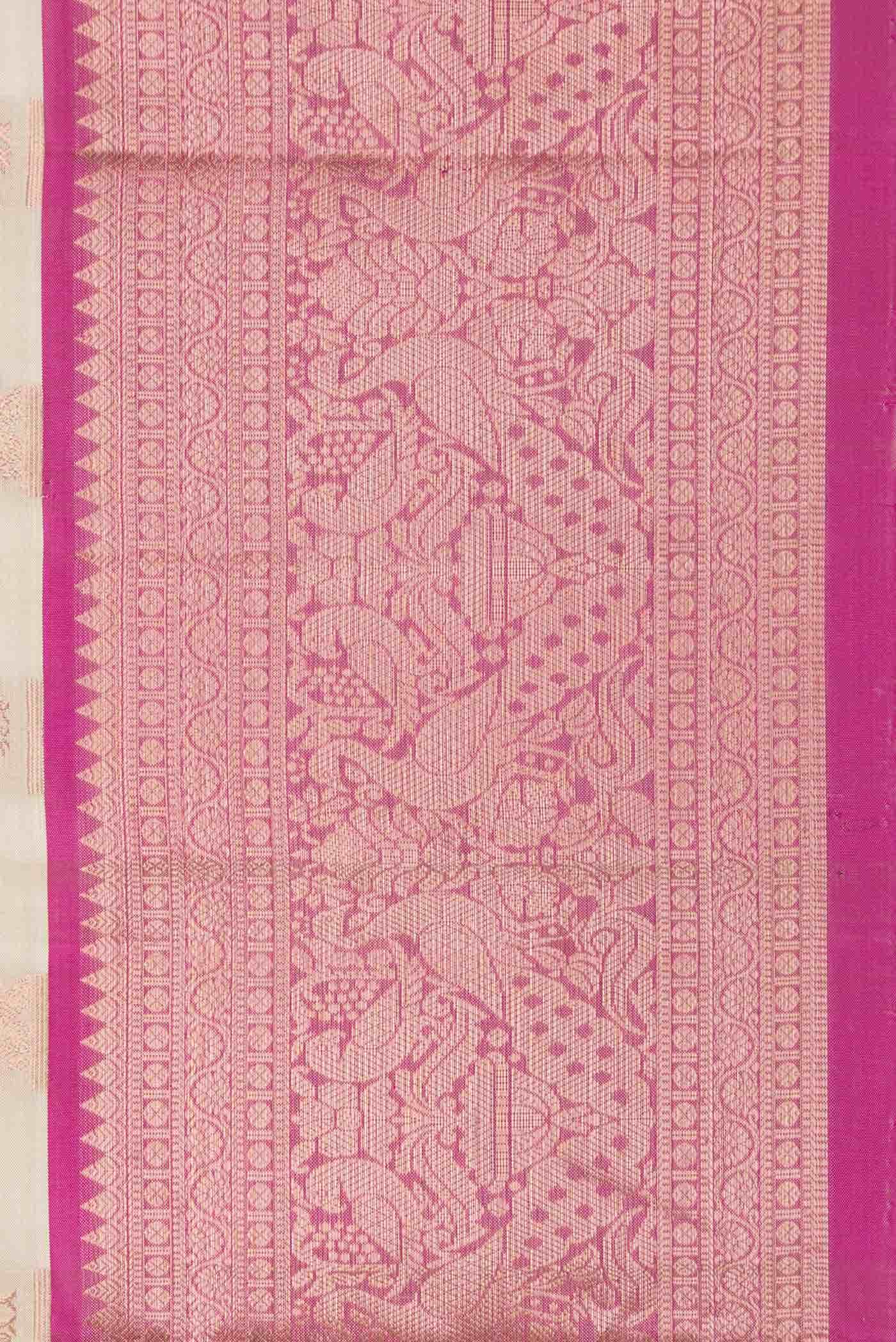 Beige Kanchipuram Silk Saree