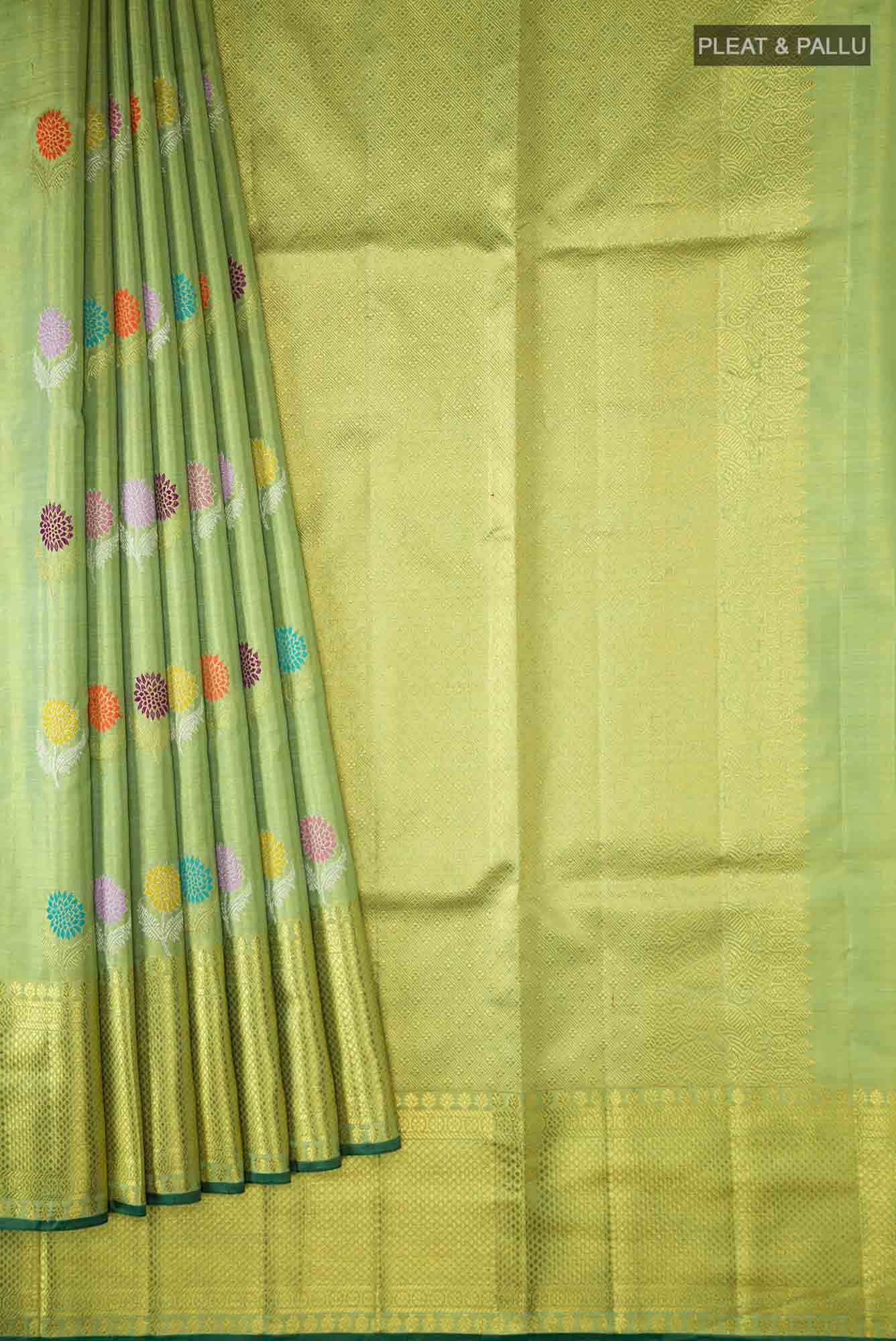 Green Kanchipuram Tissue Silk Saree
