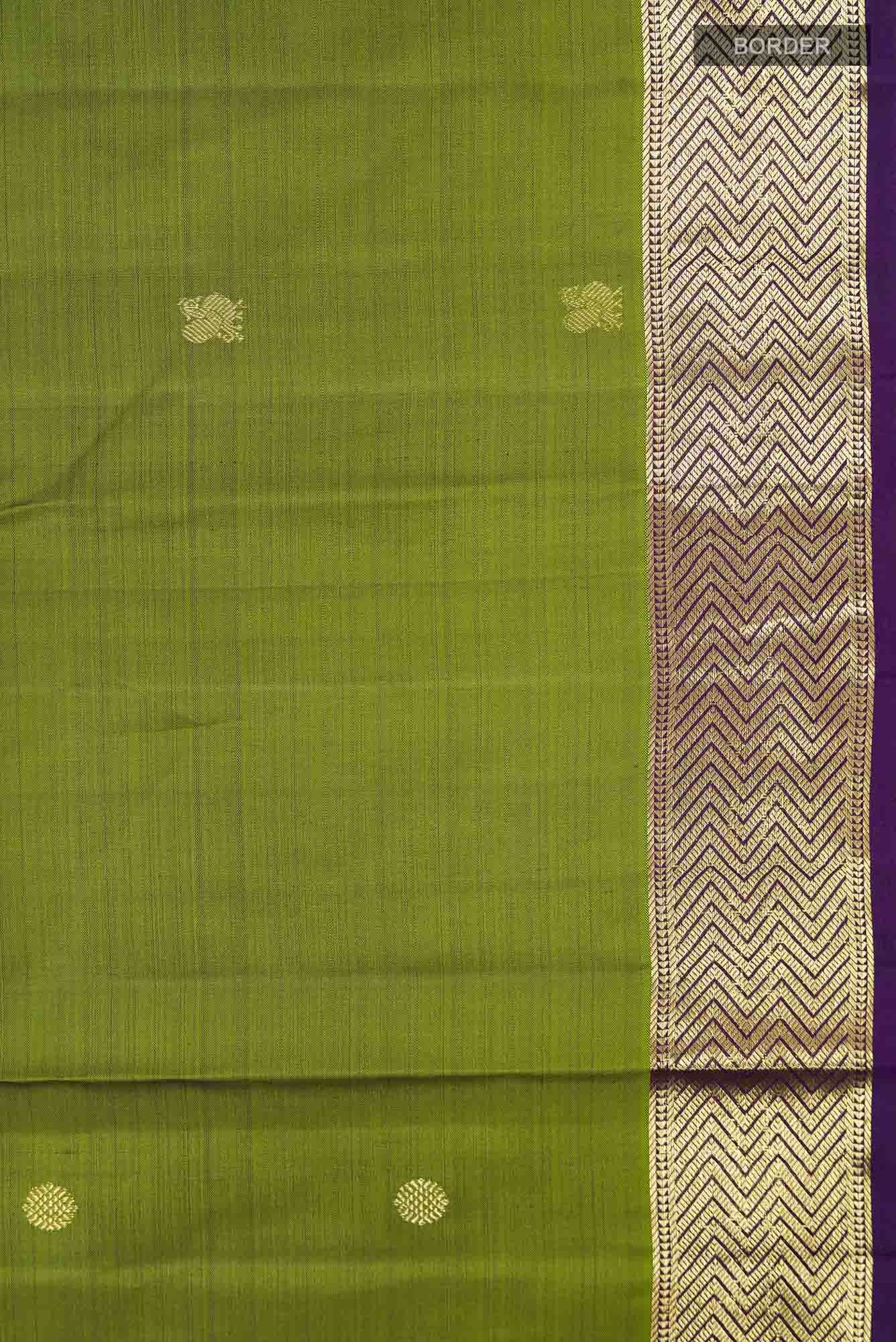 Green Dual Tone Kanchipuram Silk Saree