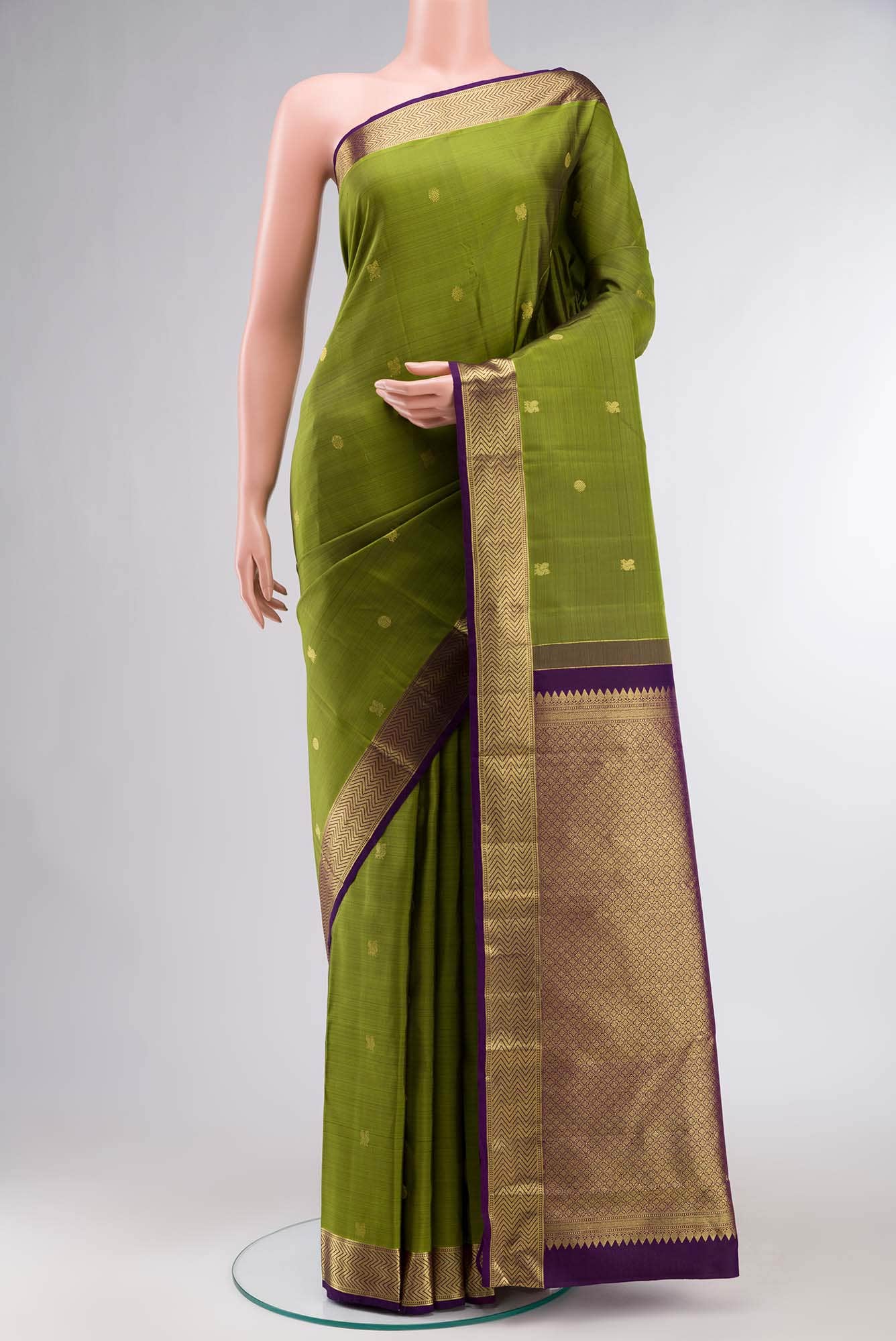 Green Dual Tone Kanchipuram Silk Saree