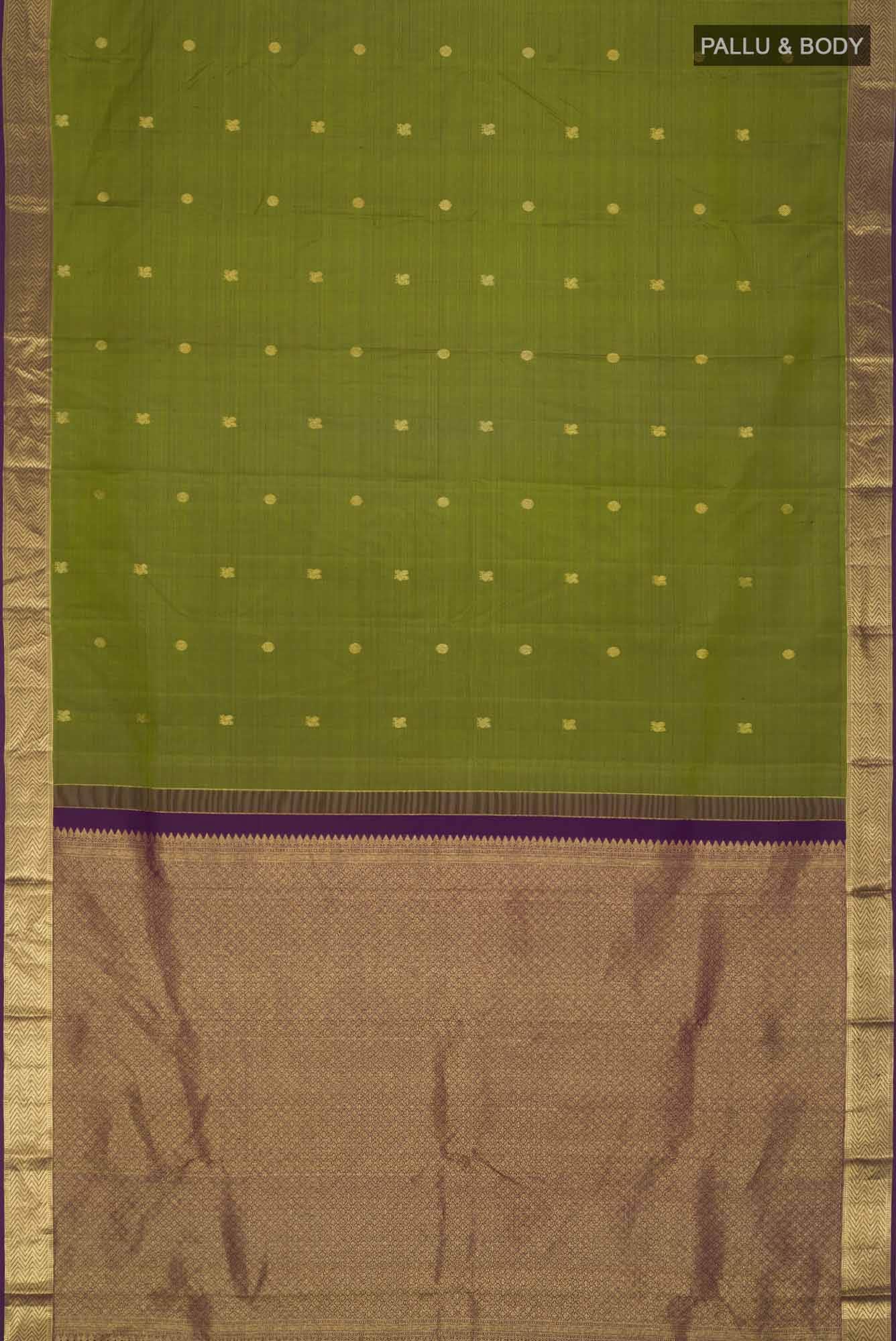 Green Dual Tone Kanchipuram Silk Saree