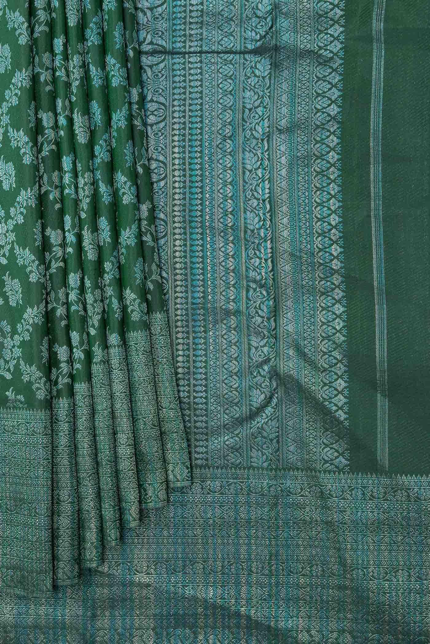 Green Dual Tone Kanchipuram Silk Saree