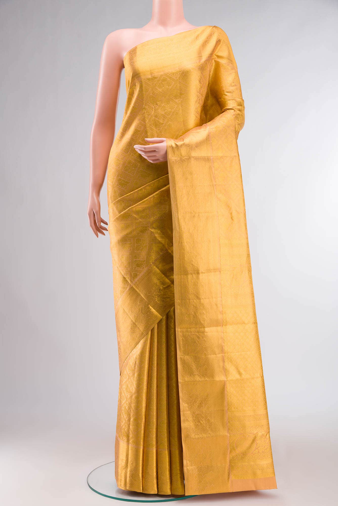 Gold Kanchipuram Tissue Silk Saree