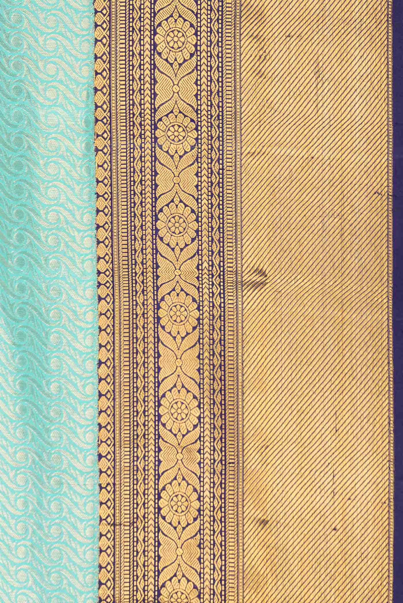 Sky Blue Kanchipuram Silk Saree