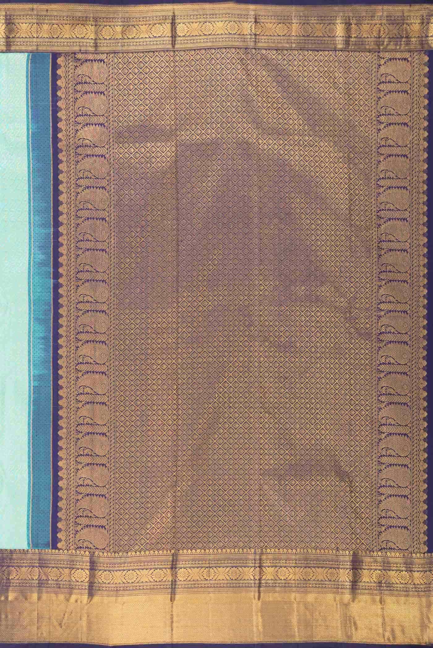 Sky Blue Kanchipuram Silk Saree