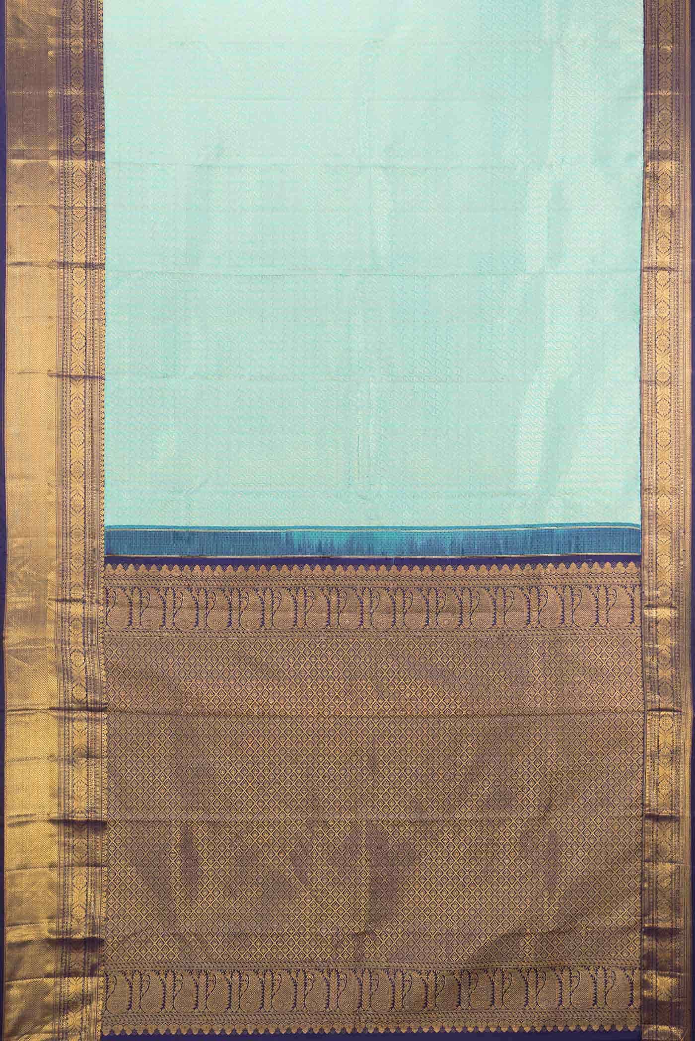 Sky Blue Kanchipuram Silk Saree