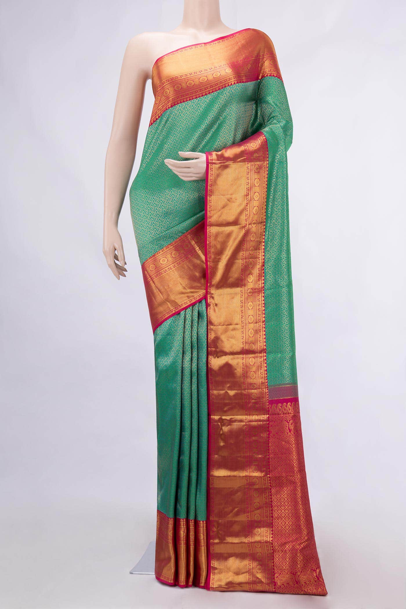 Green Dual Tone Kanchipuram Silk Saree