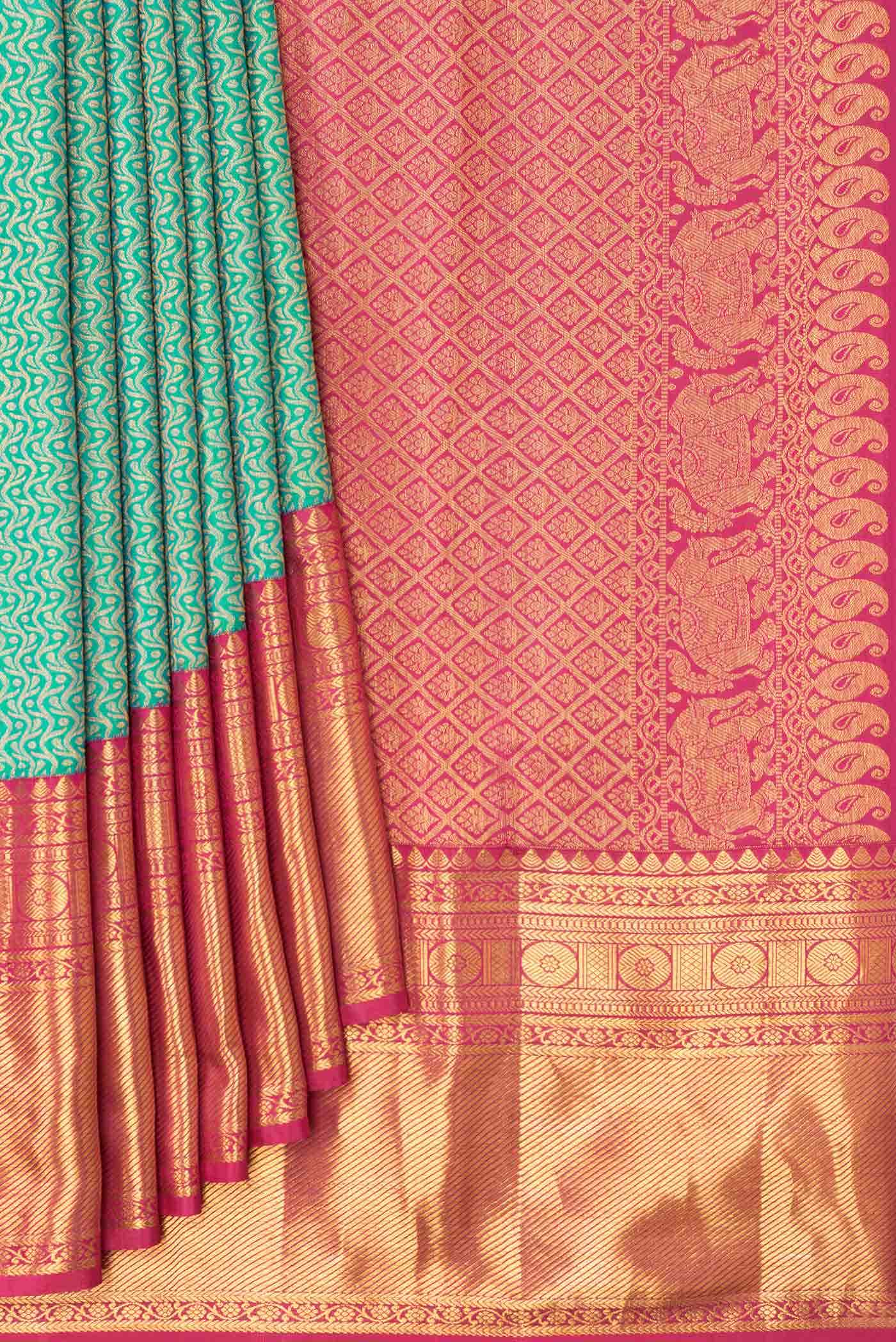 Green Dual Tone Kanchipuram Silk Saree