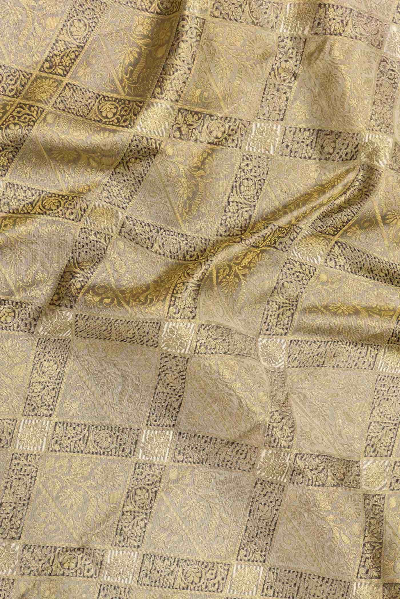 Davys Grey Dual Tone Kanchipuram Silk Saree