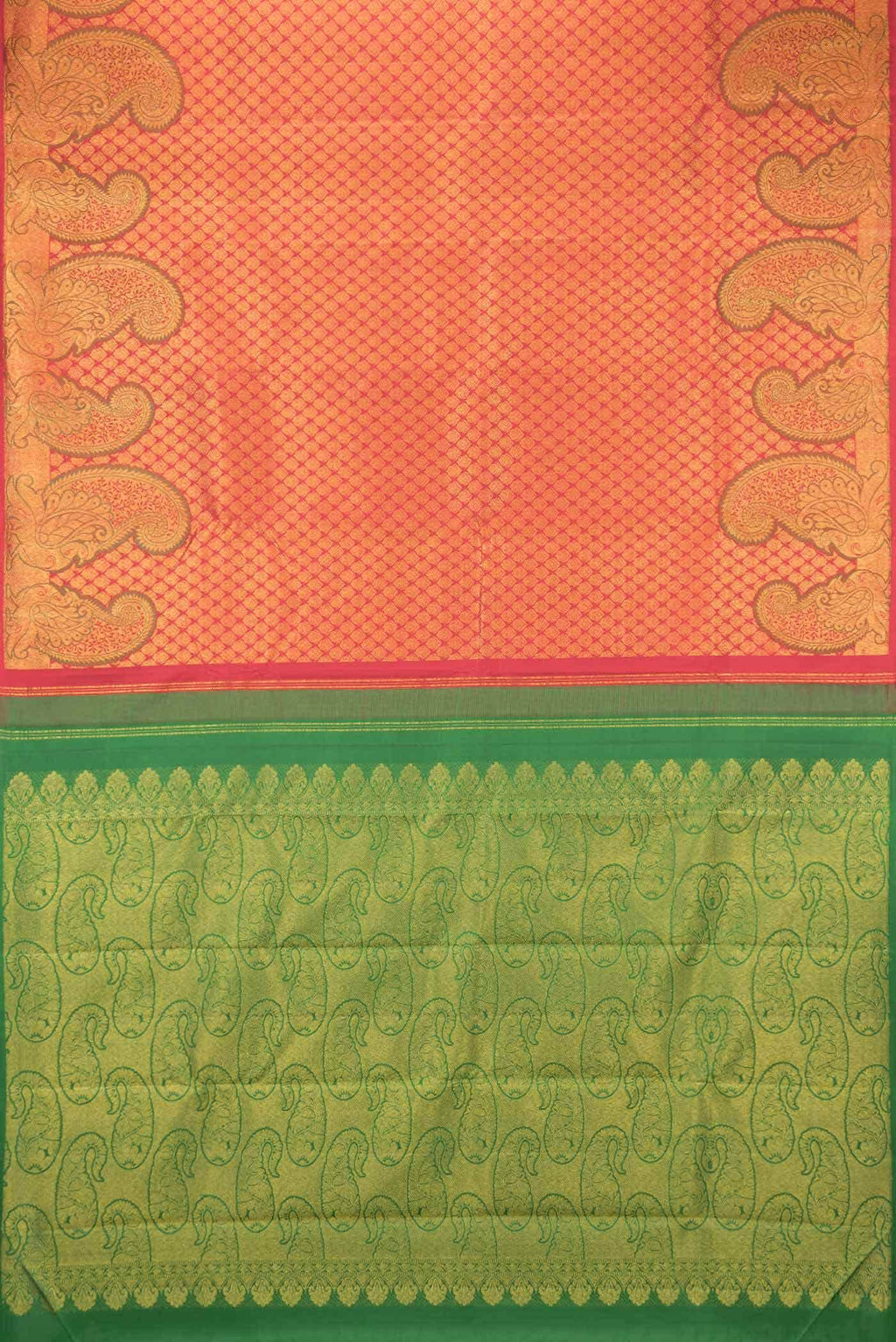 Red Dual Tone Kanchipuram Silk Saree