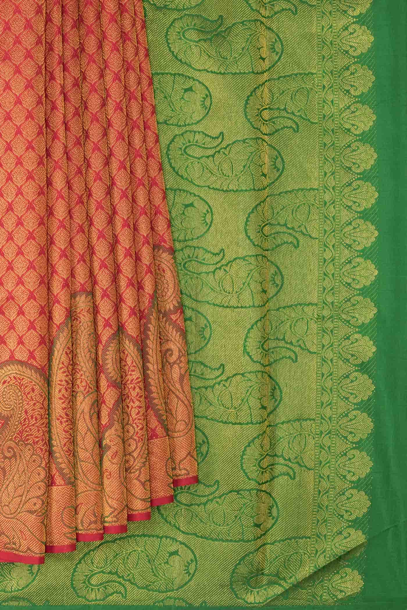 Red Dual Tone Kanchipuram Silk Saree