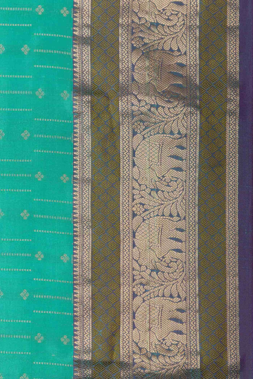 Sea Green Kanchipuram Silk Saree