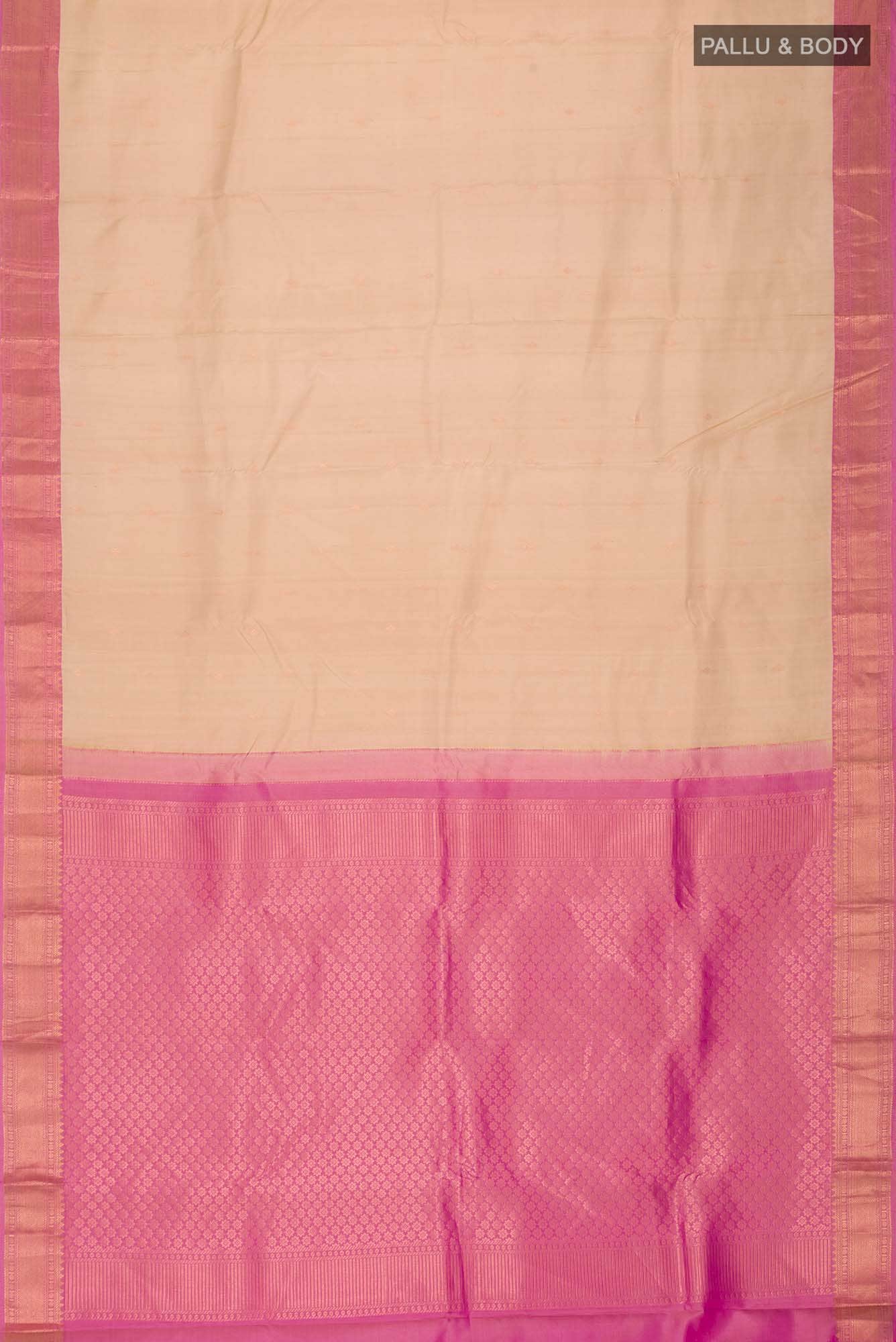 Beige Kanchipuram Silk Saree
