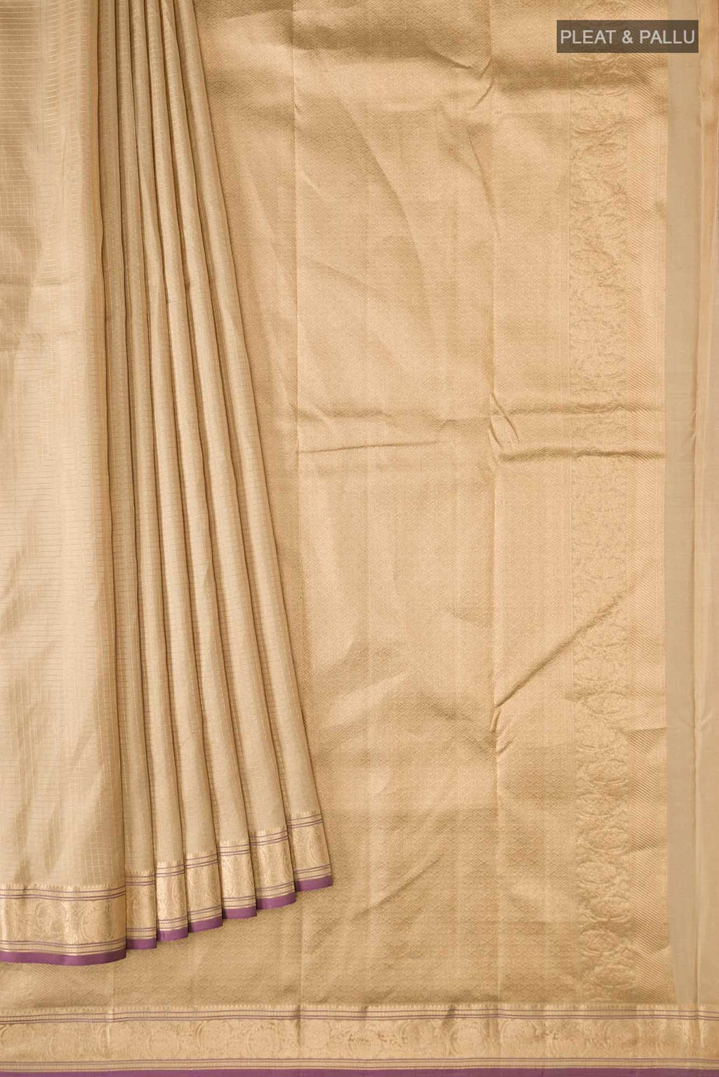 Beige Kanchipuram Silk Saree