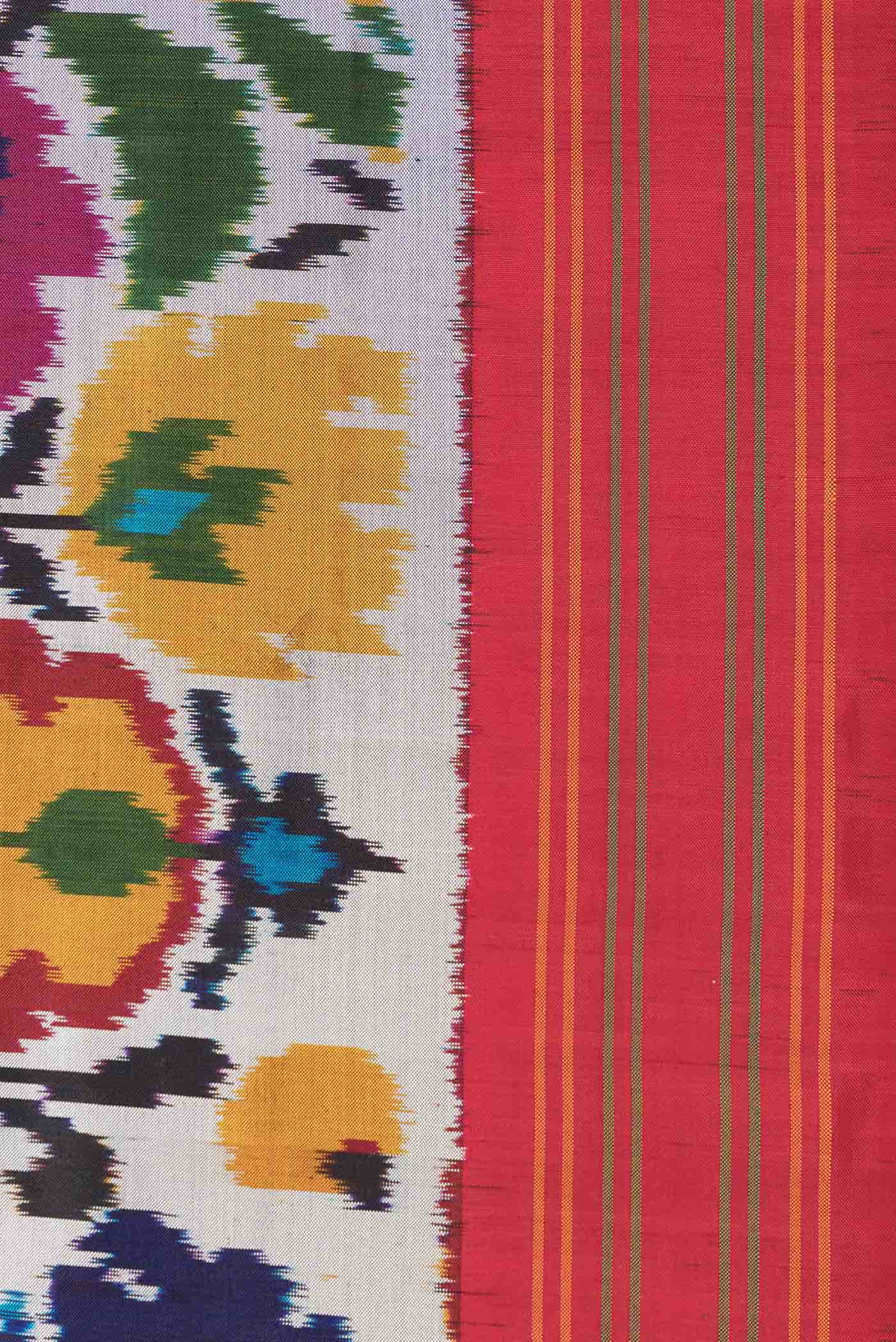 Grey Dual Tone Double Ikat Saree