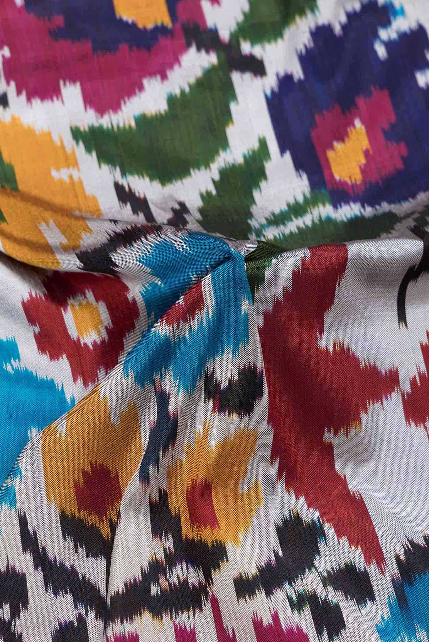 Grey Dual Tone Double Ikat Saree