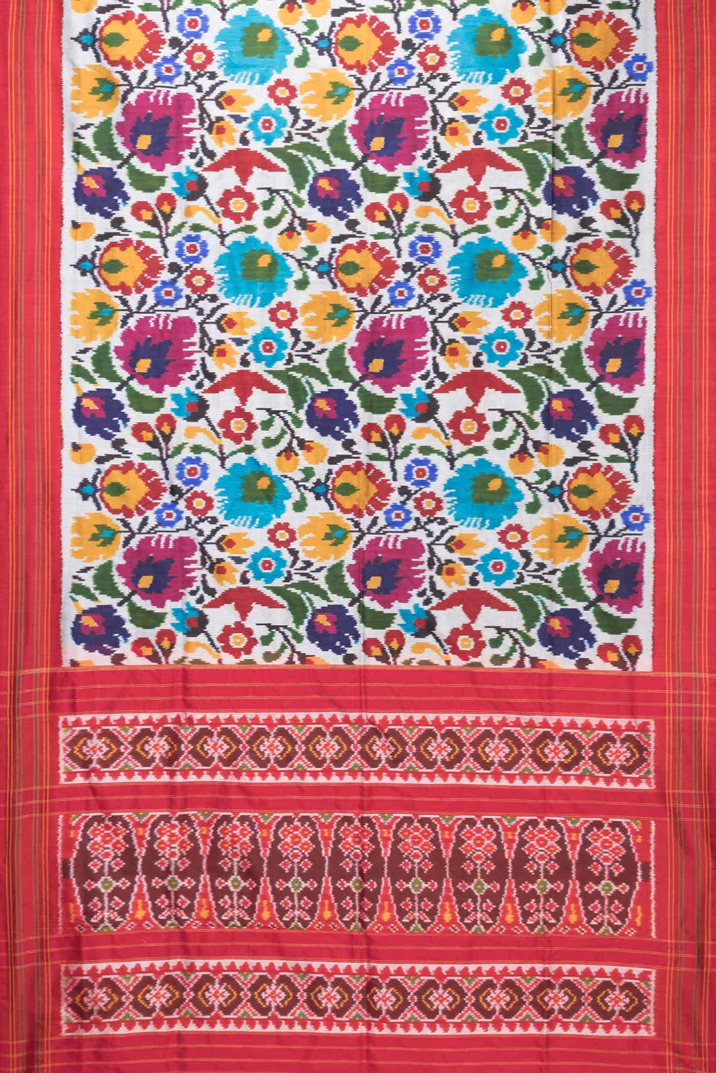 Grey Dual Tone Double Ikat Saree