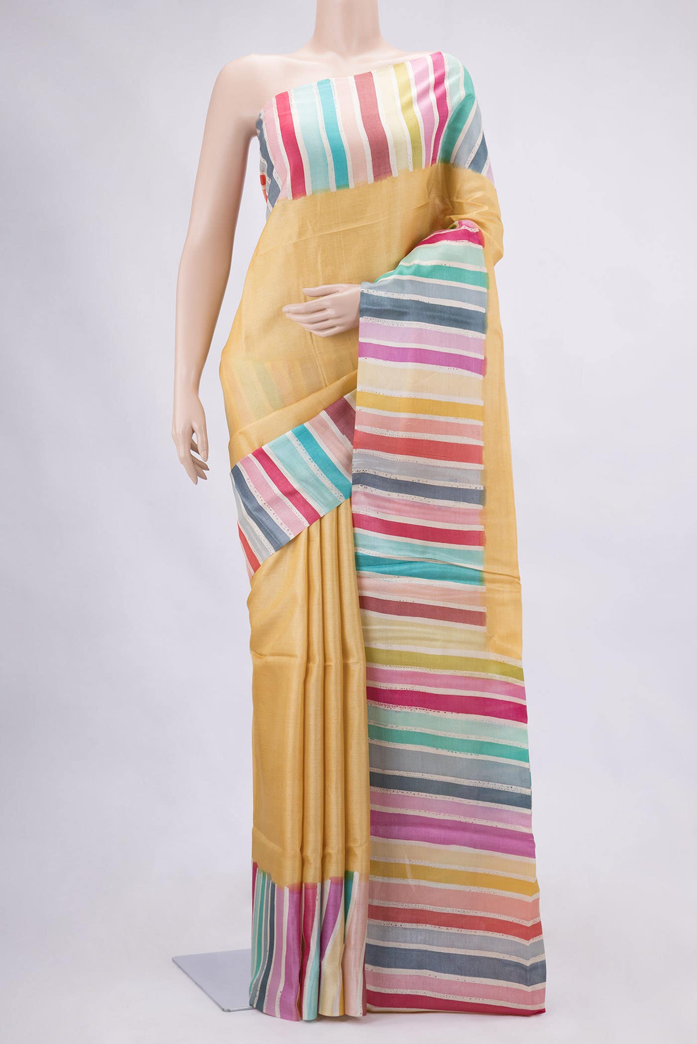 Sandal Dual Tone Tussar Silk Saree