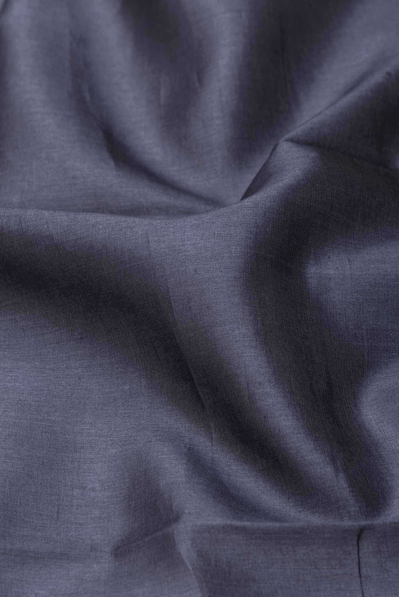 Navy Blue Tussar Silk Saree