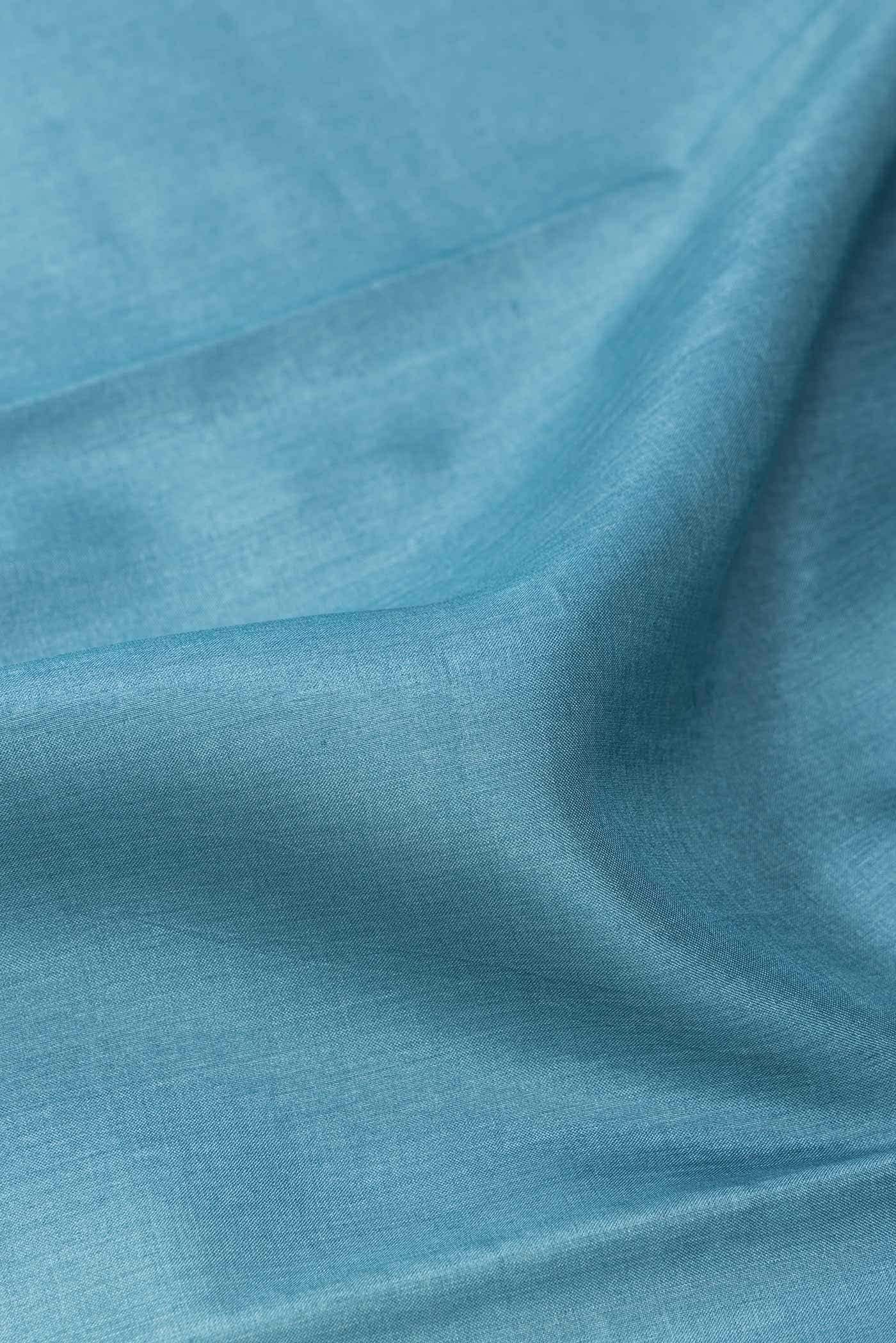 Sky Blue Dual Tone Tussar Silk Saree