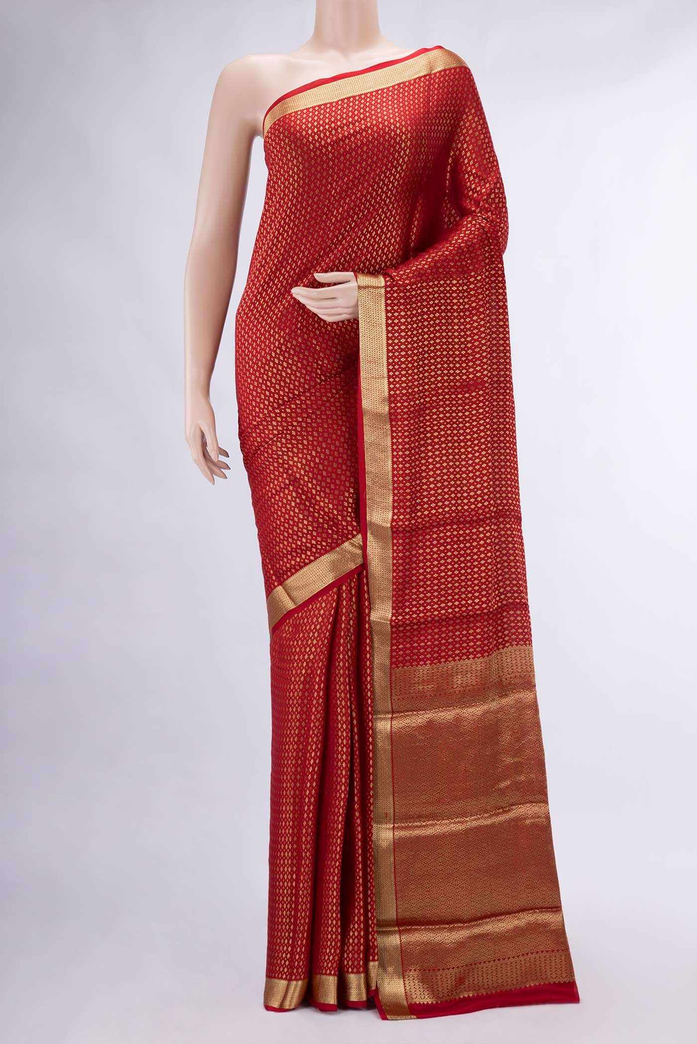 Light Blue Mysore Crepe Saree