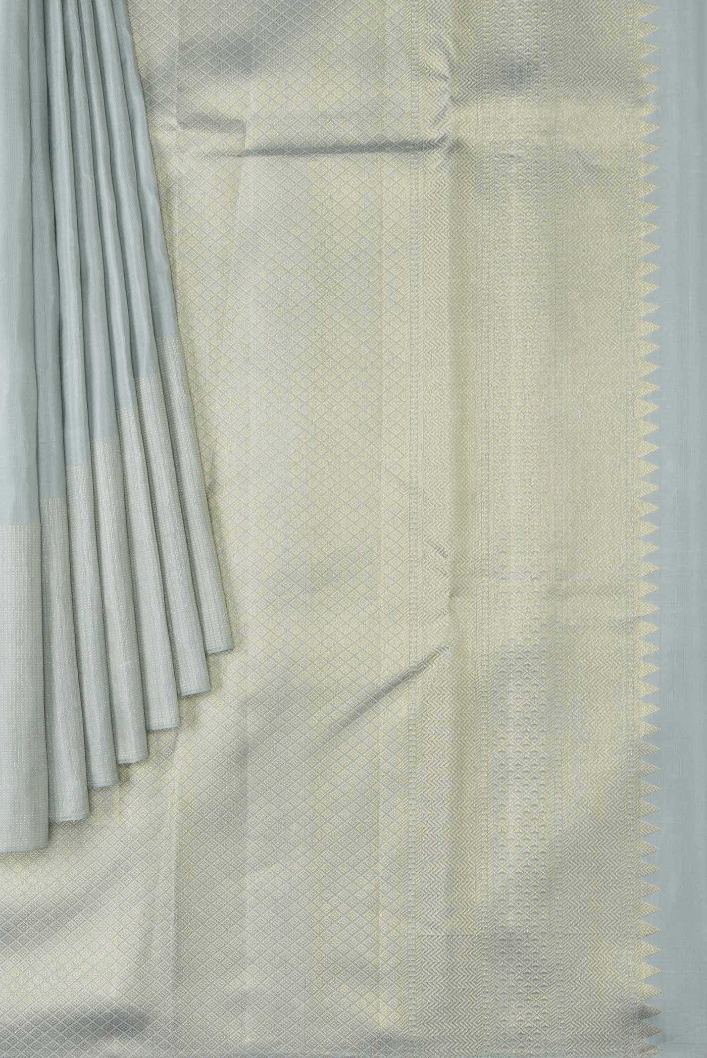Davys Grey Kanchipuram Silk Saree