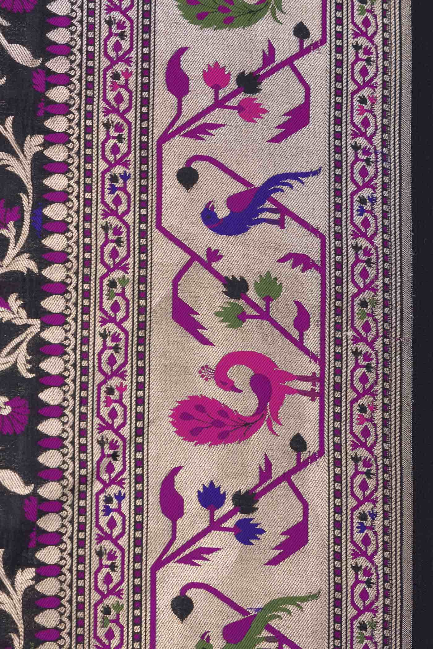 Black Dual Tone Banarasi Silk Saree