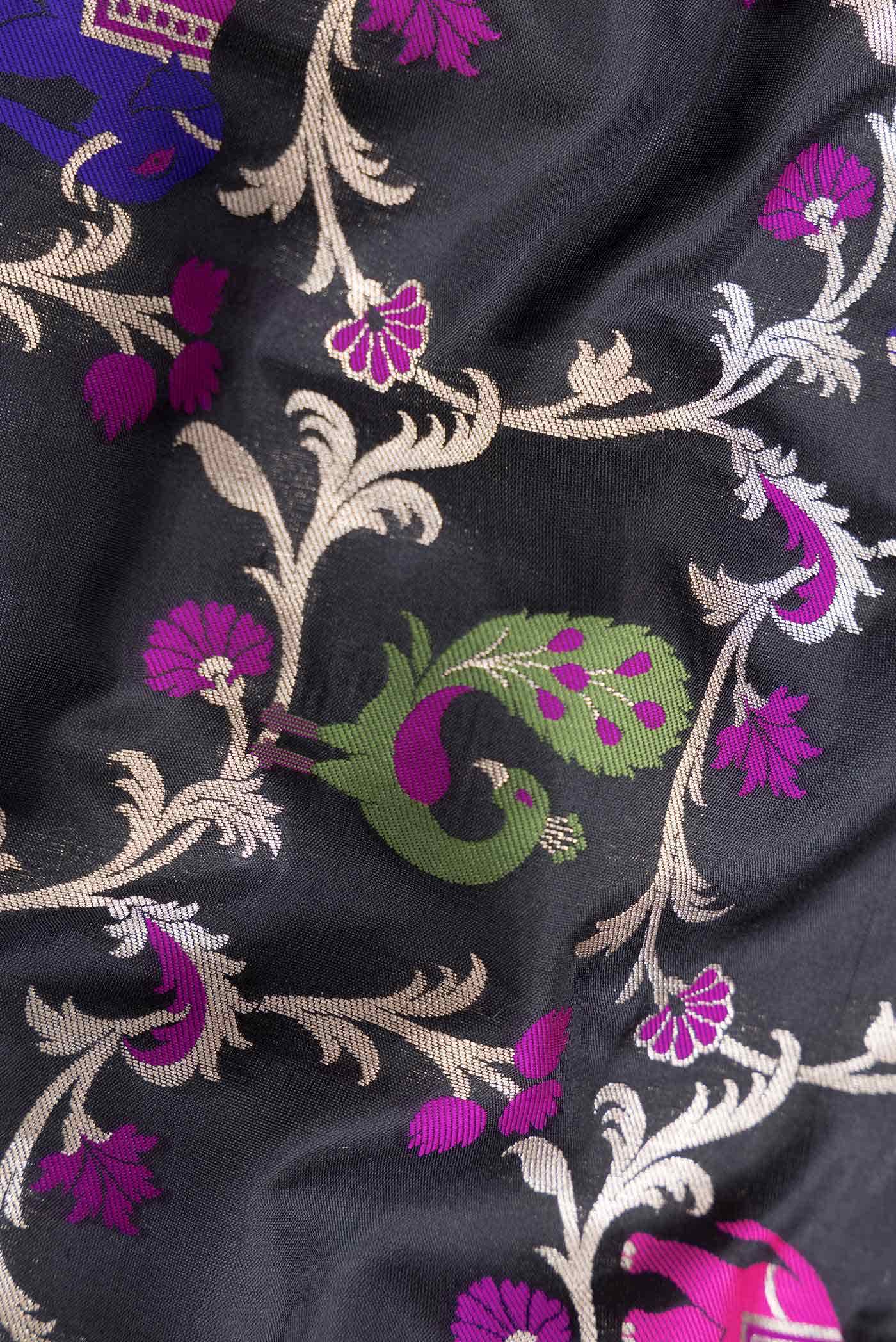 Black Dual Tone Banarasi Silk Saree