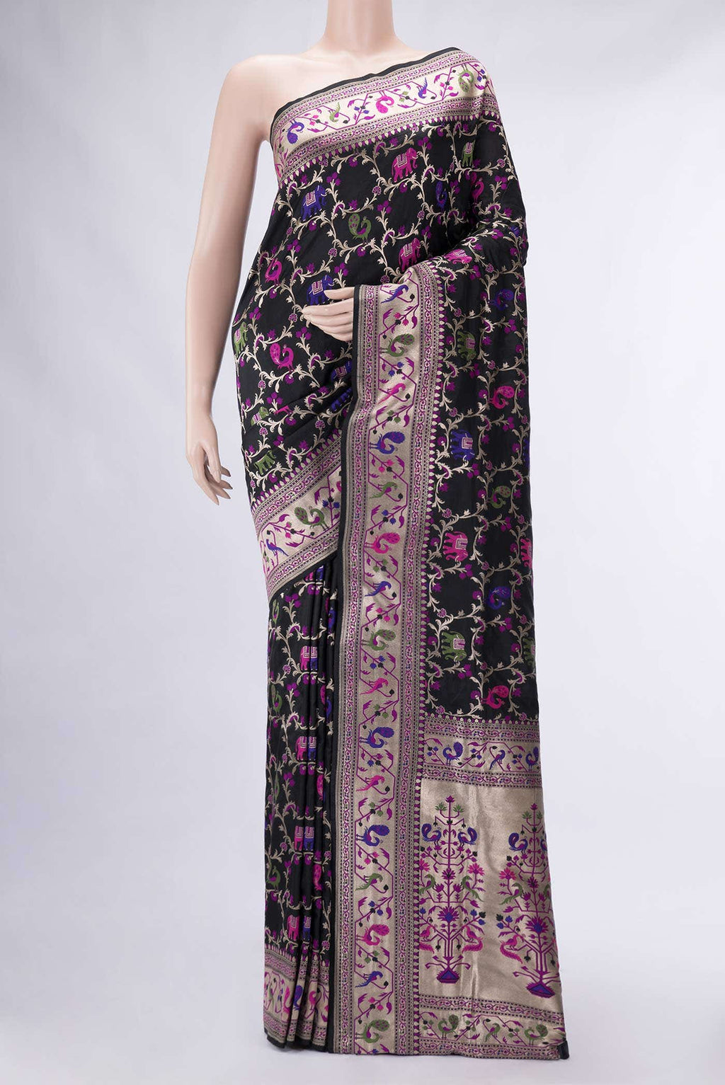 Black Dual Tone Banarasi Silk Saree