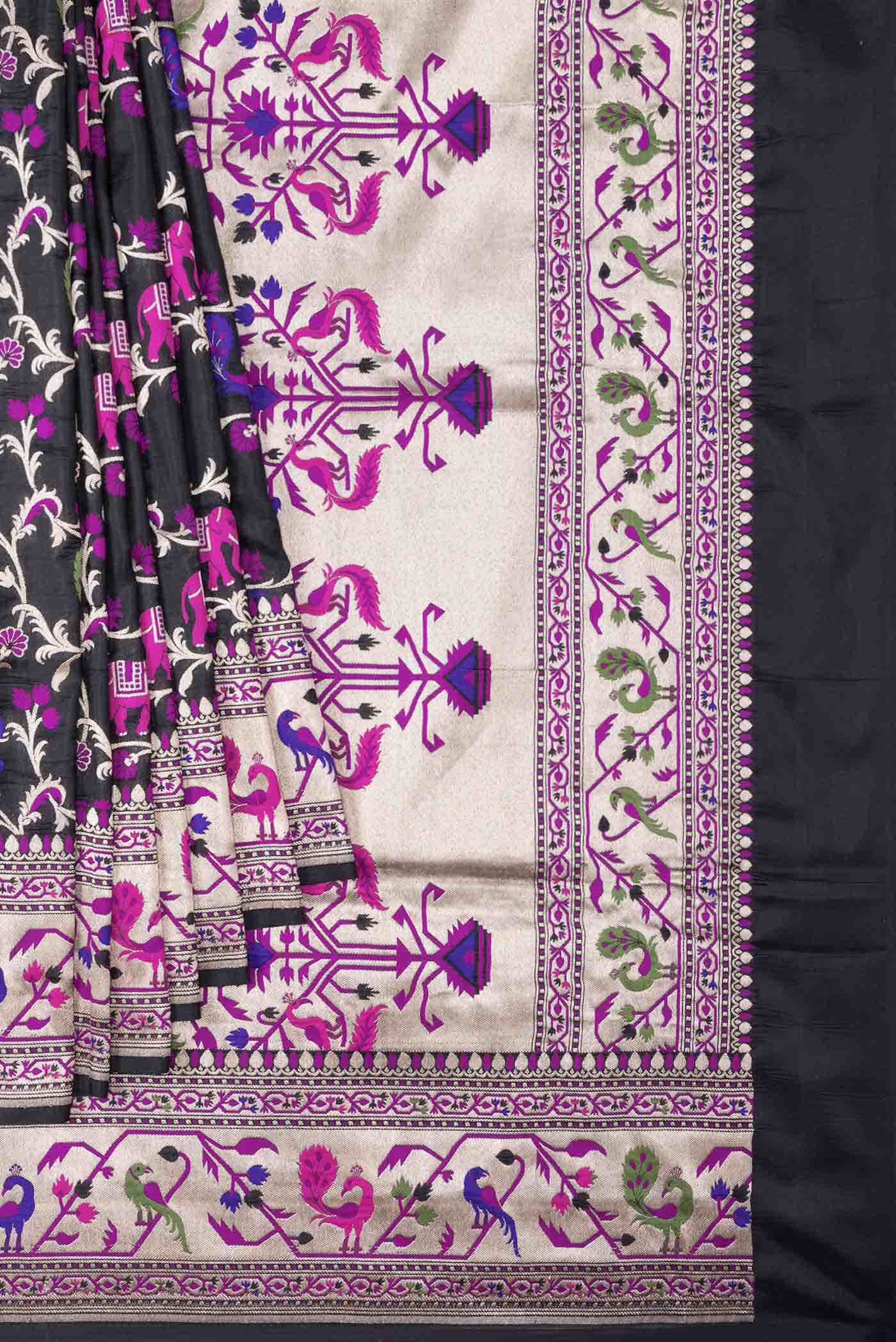 Black Dual Tone Banarasi Silk Saree