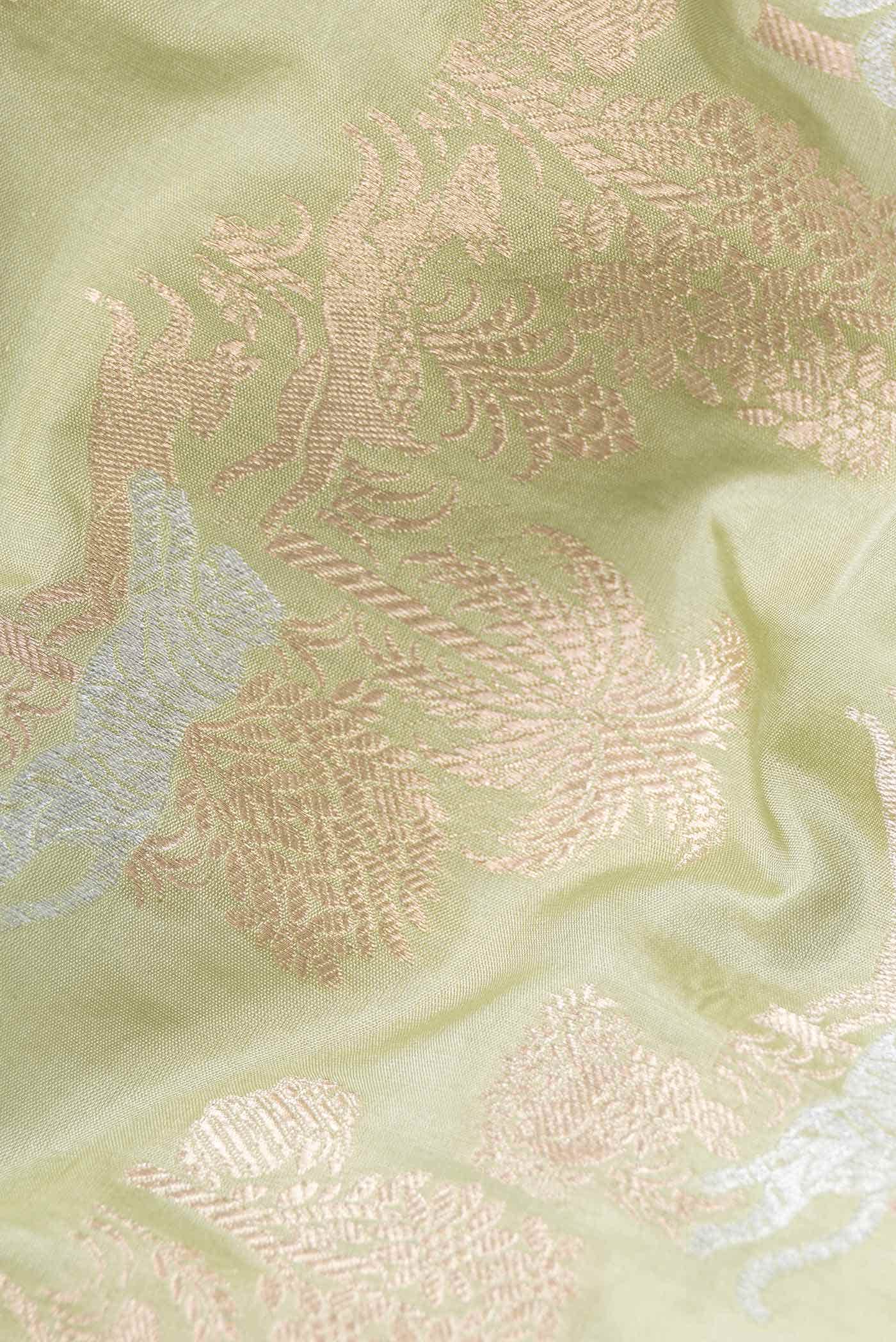 Pista Green Banarasi Silk Saree