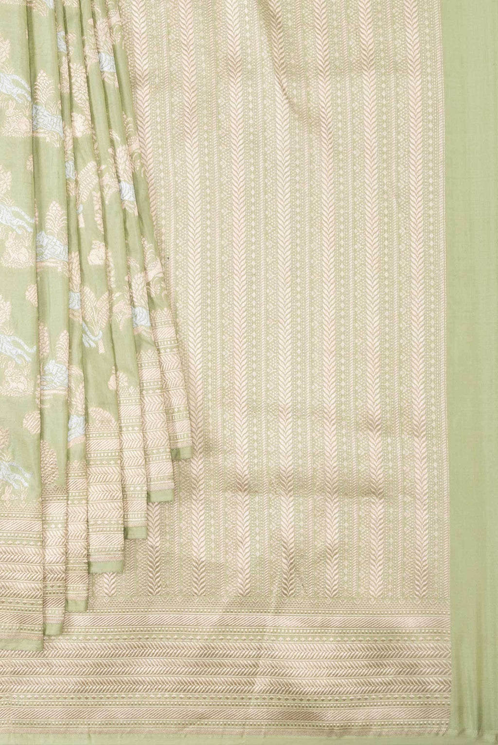Pista Green Banarasi Silk Saree