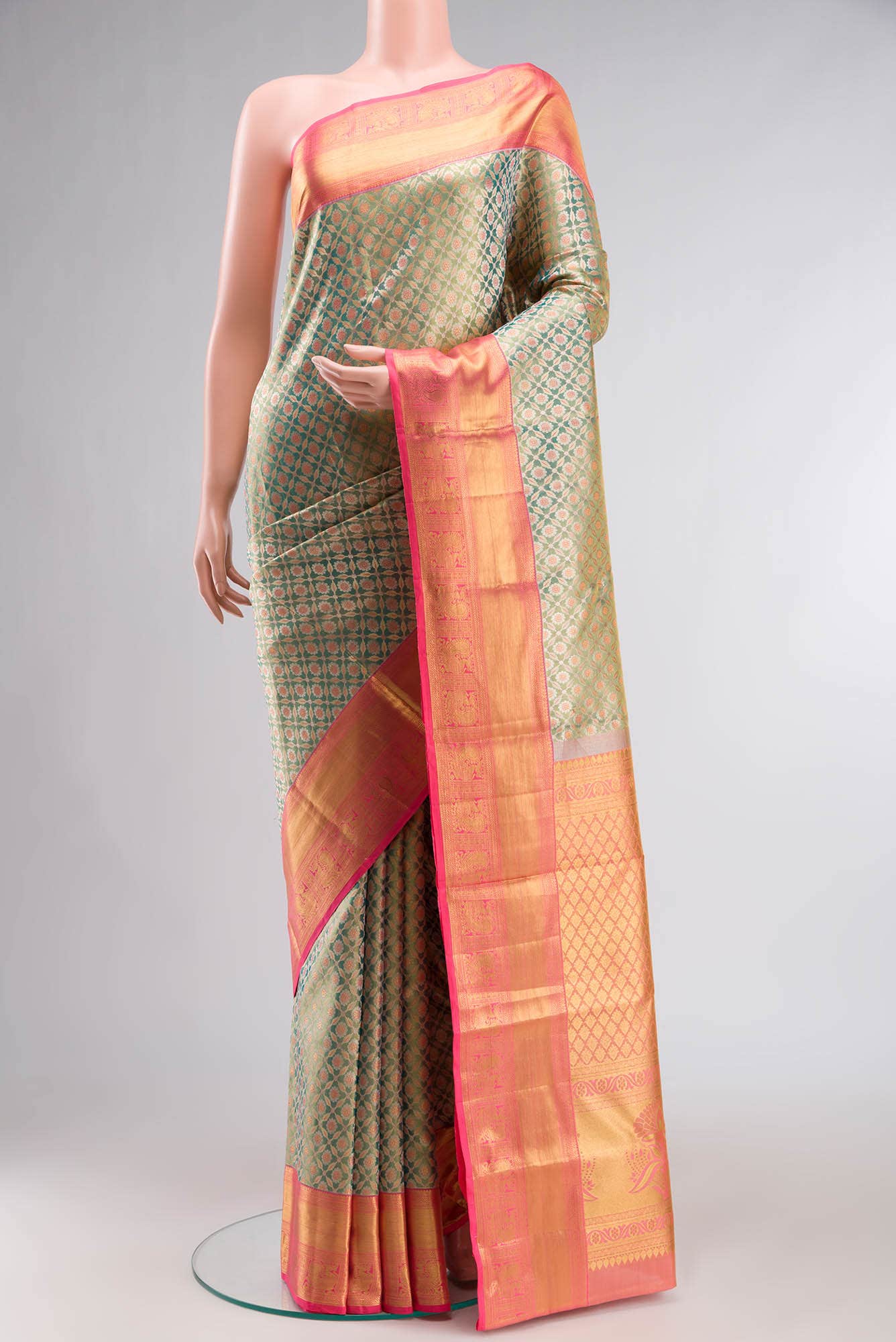 Green Kanchipuram Tissue Silk Saree