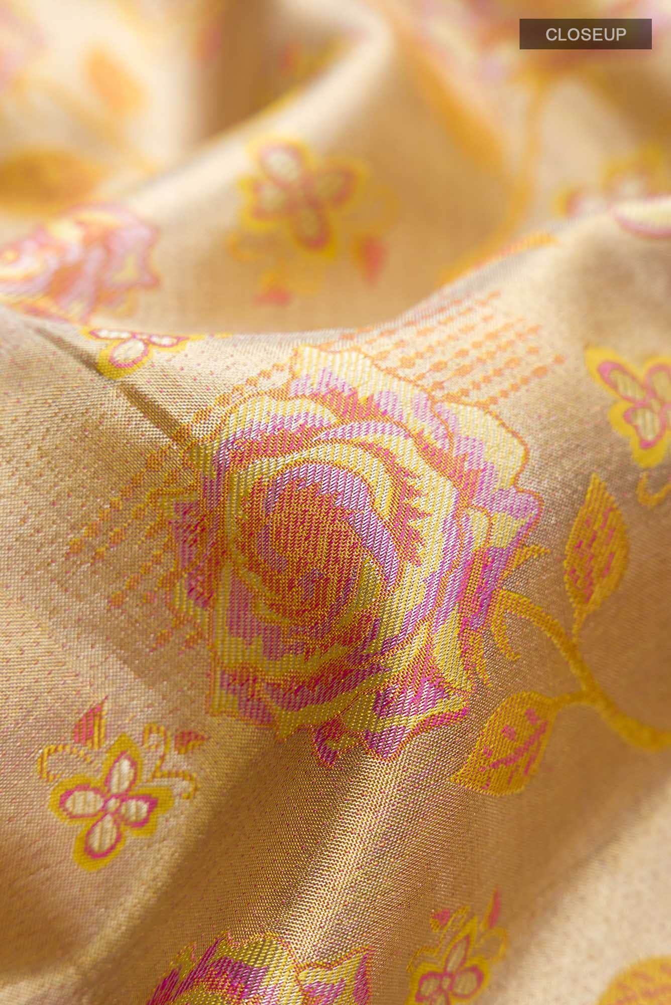 Gold Kanchipuram Tissue Silk Saree