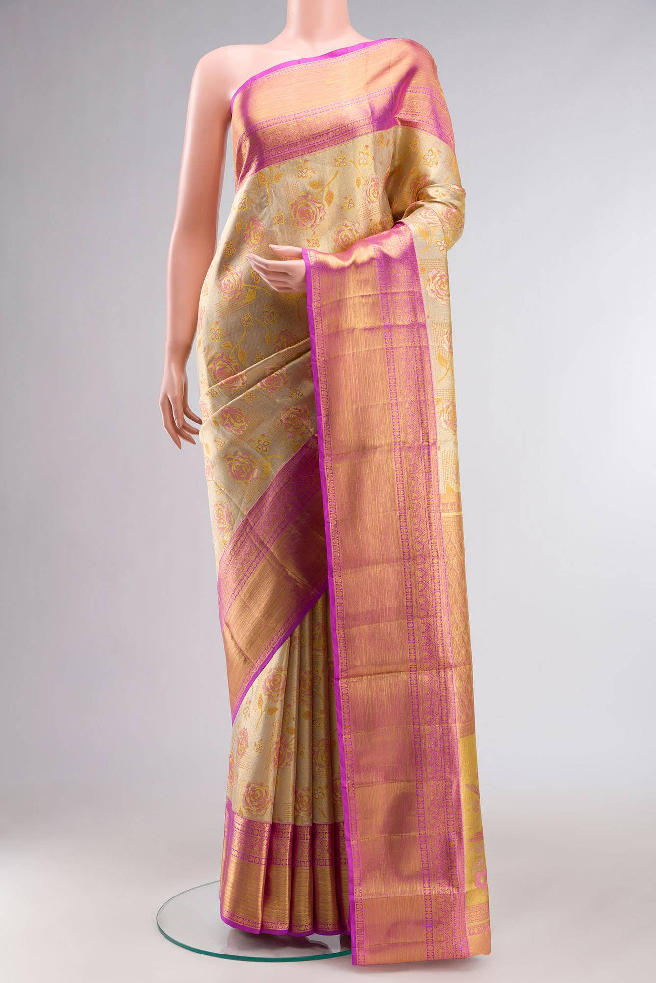 Gold Kanchipuram Tissue Silk Saree