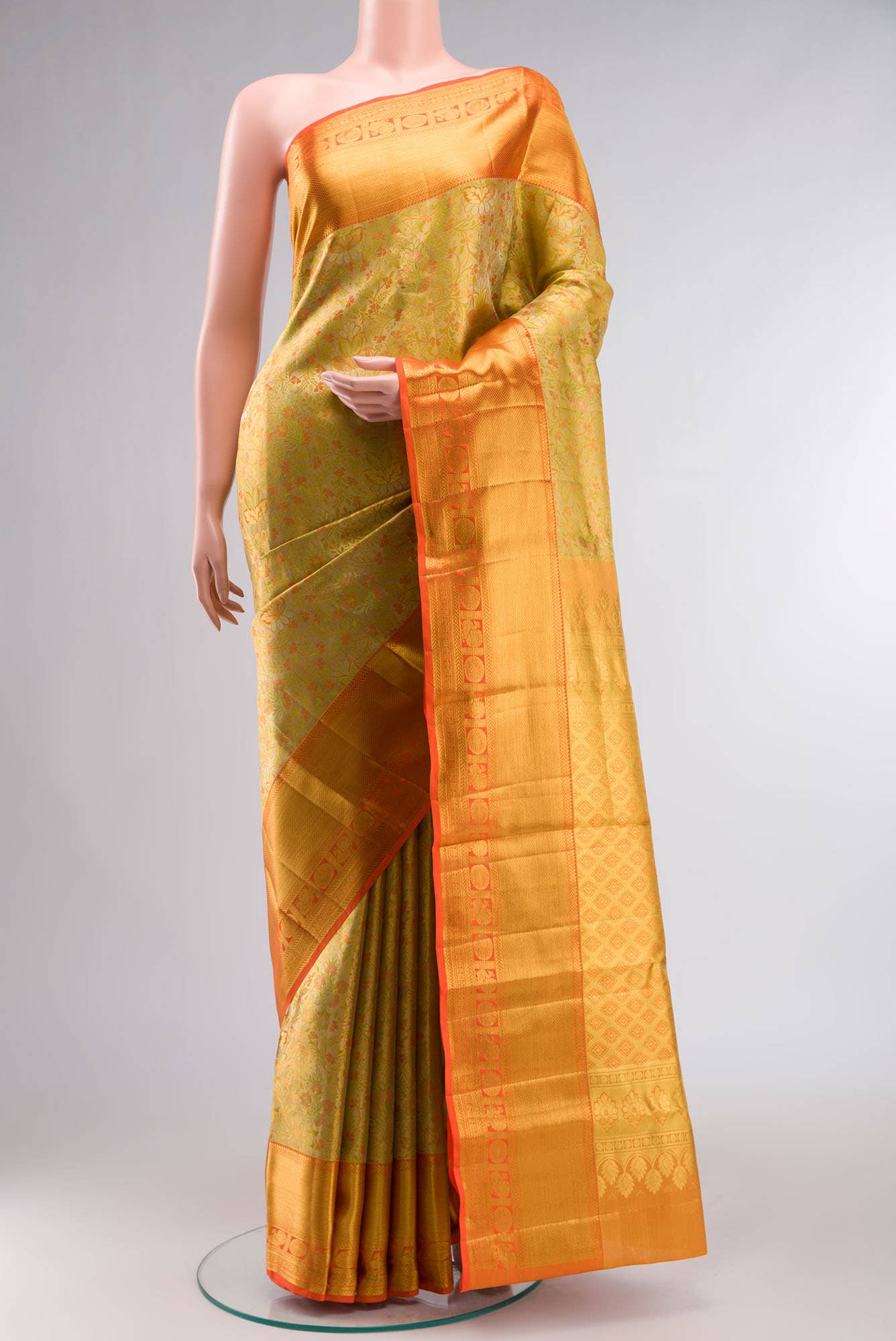 Green Kanchipuram Tissue Silk Saree